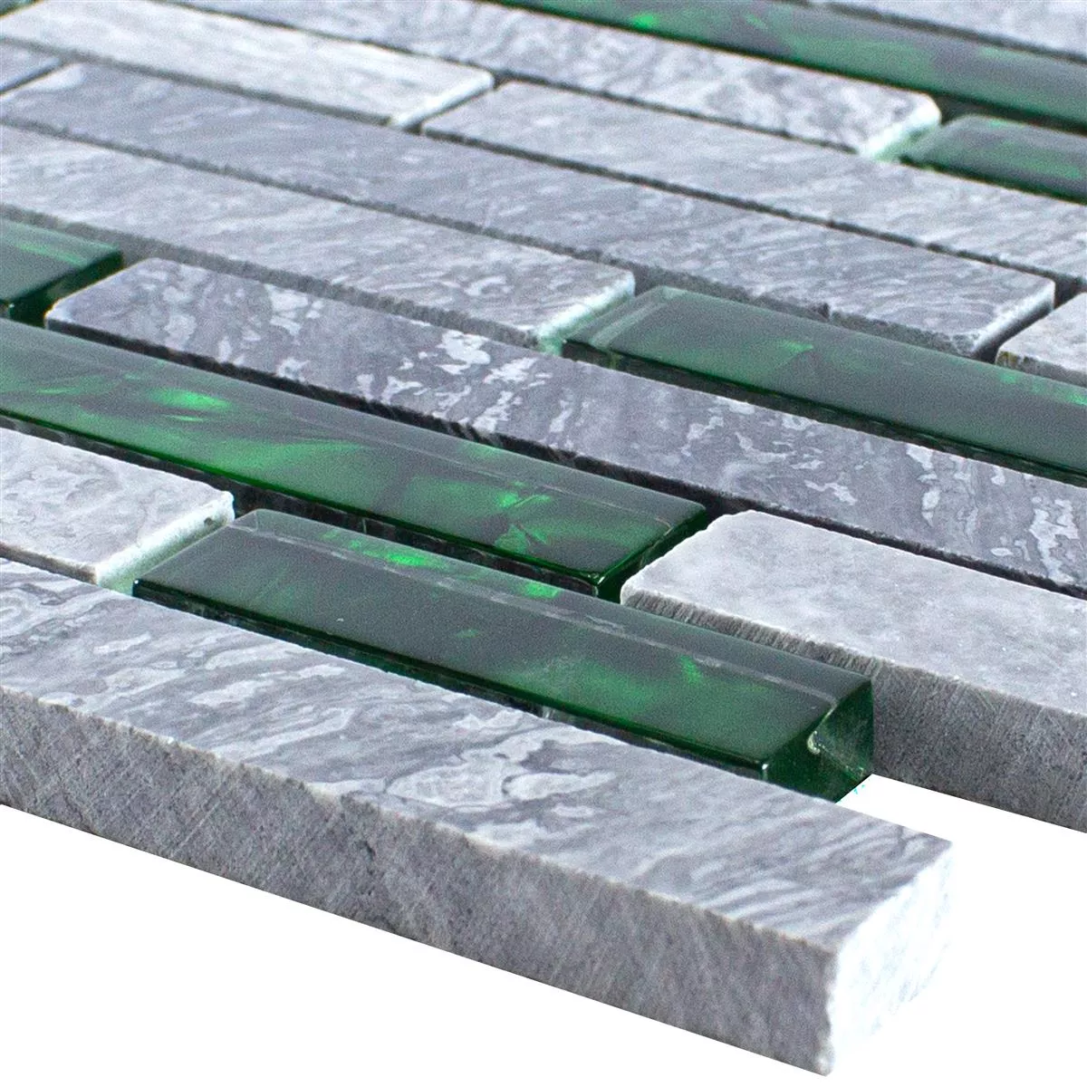 Mosaico de Pedra Natural de Vidro Azulejos Sinop Cinza Verde Brick