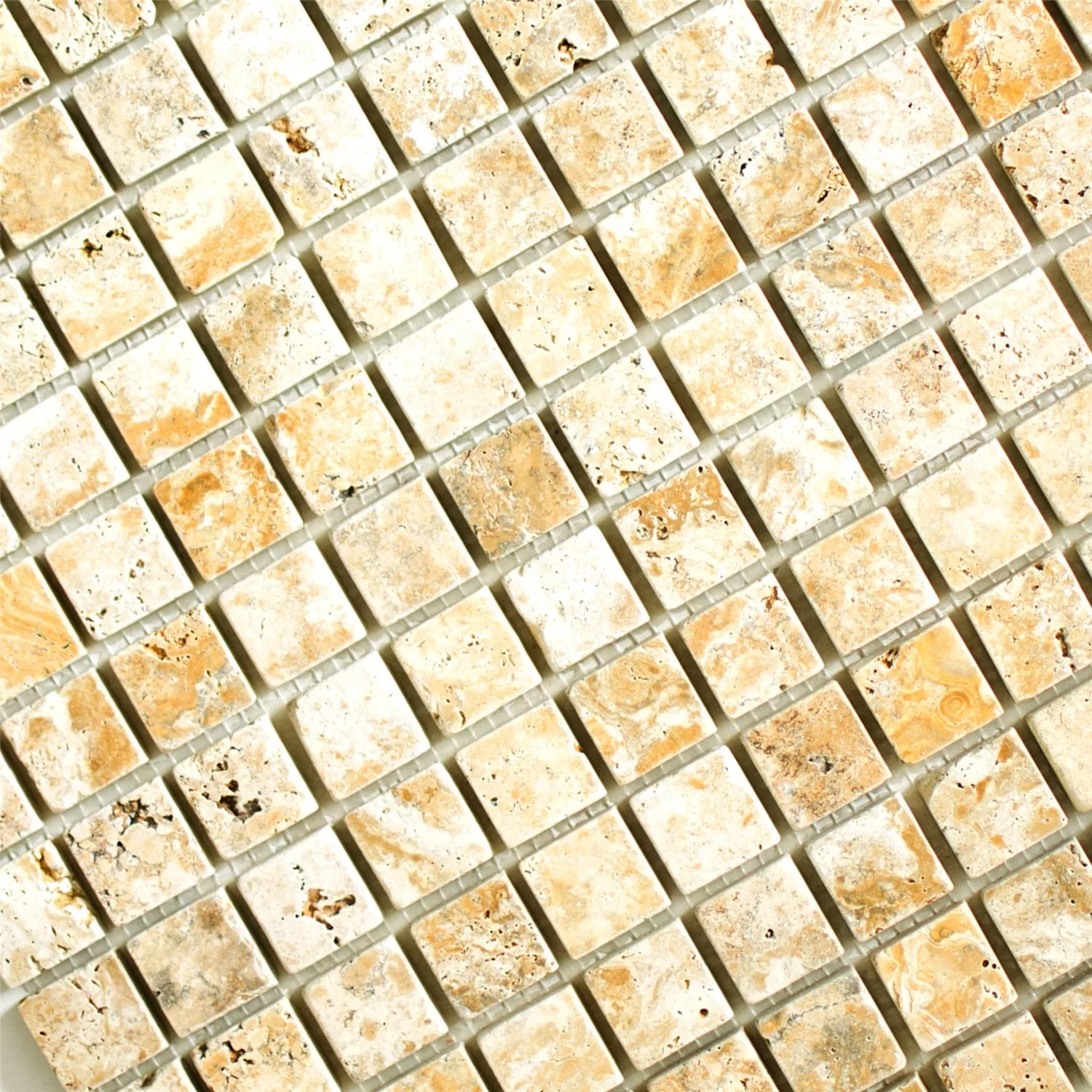 Azulejo Mosaico Travertino Castello Ouro 23