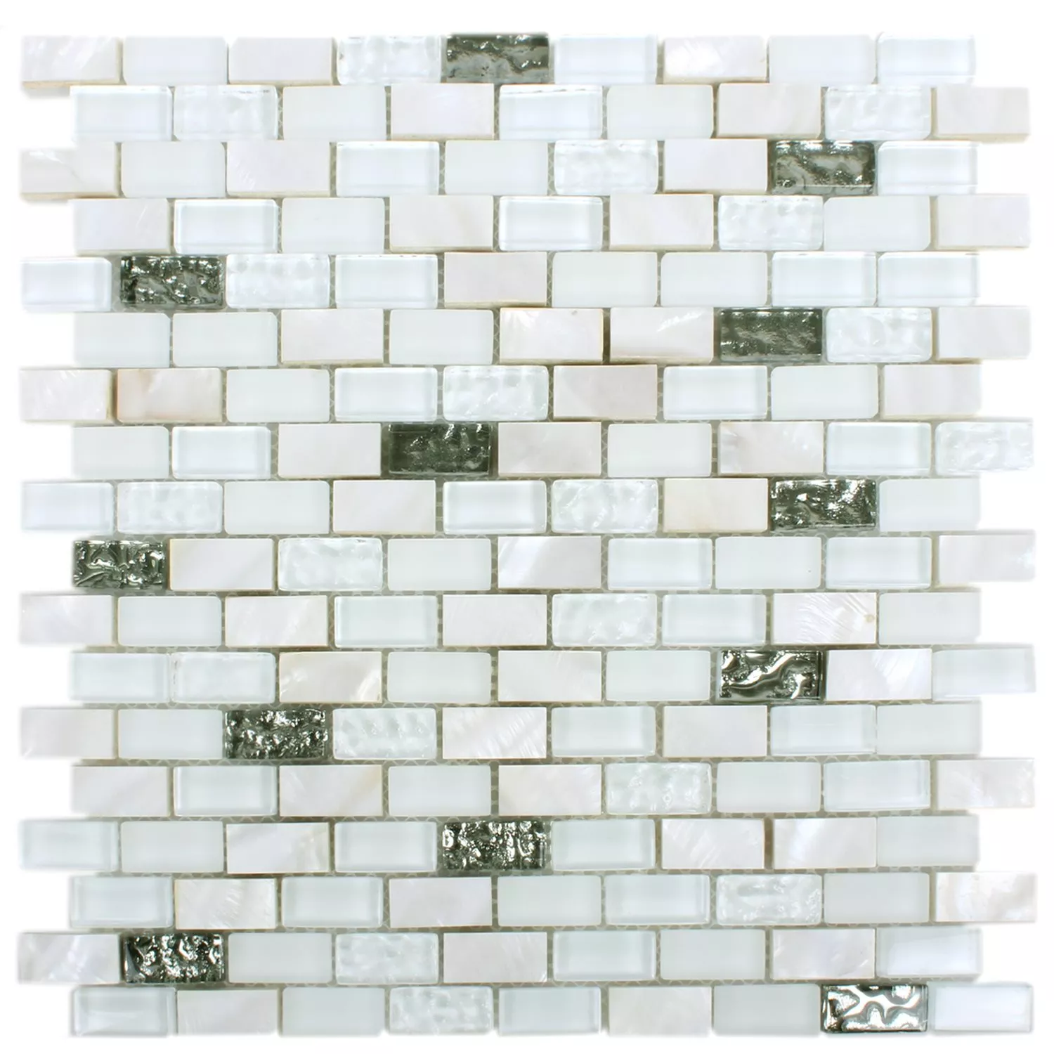 Vidro Pedra Natural Concha Azulejo Mosaico Saltanat Branco