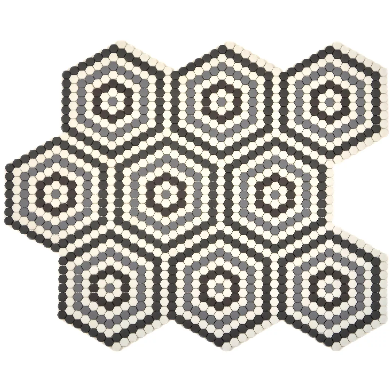 Padrão de Vidro Azulejo Mosaico Eco Bahamas Preto Cinza Branco