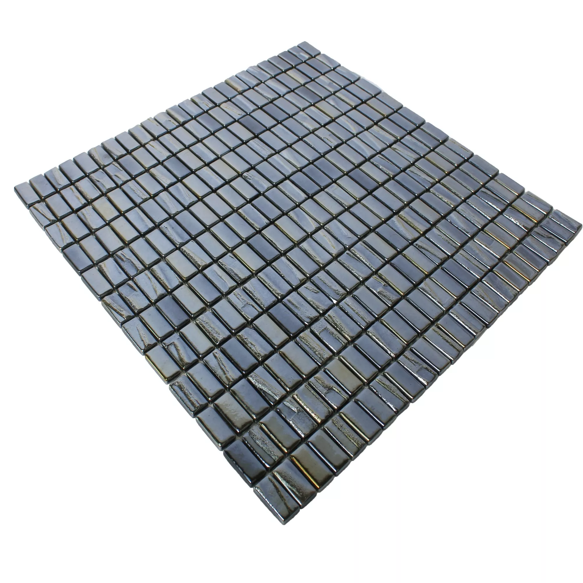 Mosaico De Vidro Azulejos Presley Preto Metallic Haste