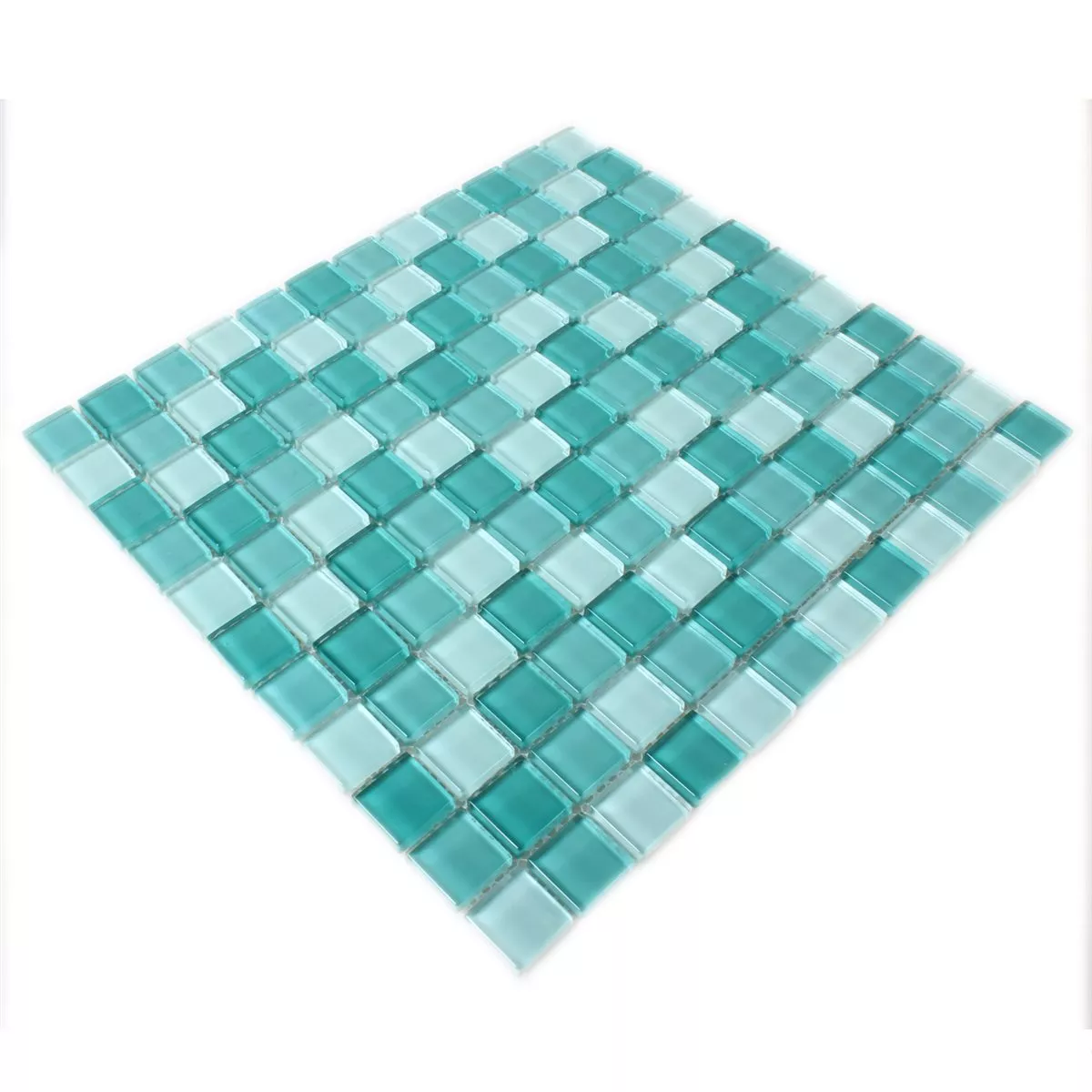 Mosaico De Vidro Azulejos Verde Mix 25x25x8mm