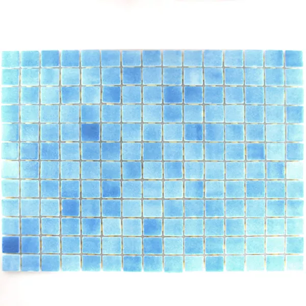 Padrão de Vidro Piscina Pool Mosaico Azul Claro Mix