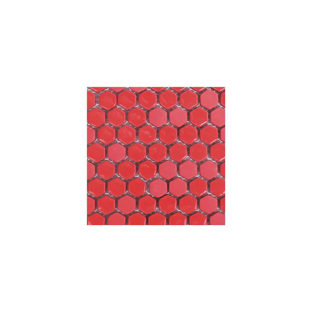 Padrão de Mosaico De Vidro Azulejos Brockway Hexágono Eco Vermelho