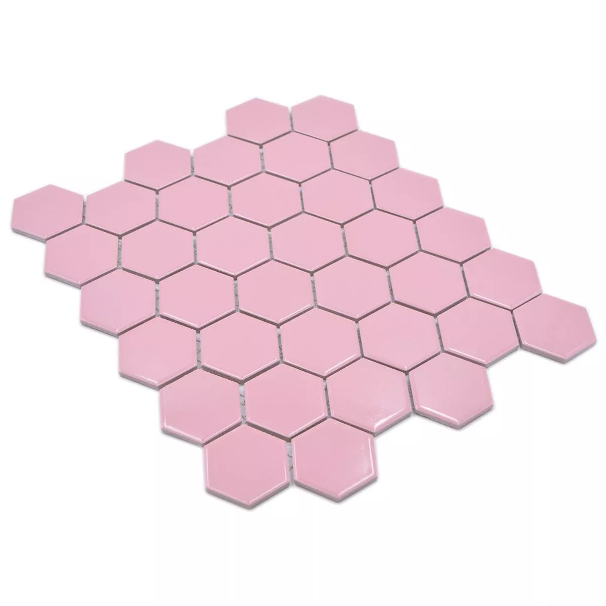 Padrão de Mosaico Cerâmico Salomon Hexágono Rosa H51