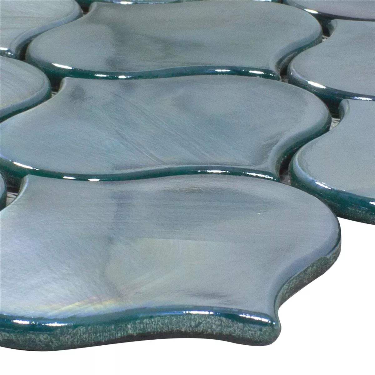 Padrão de Mosaico De Vidro Azulejos Andalucia Arabesque Verde Mar