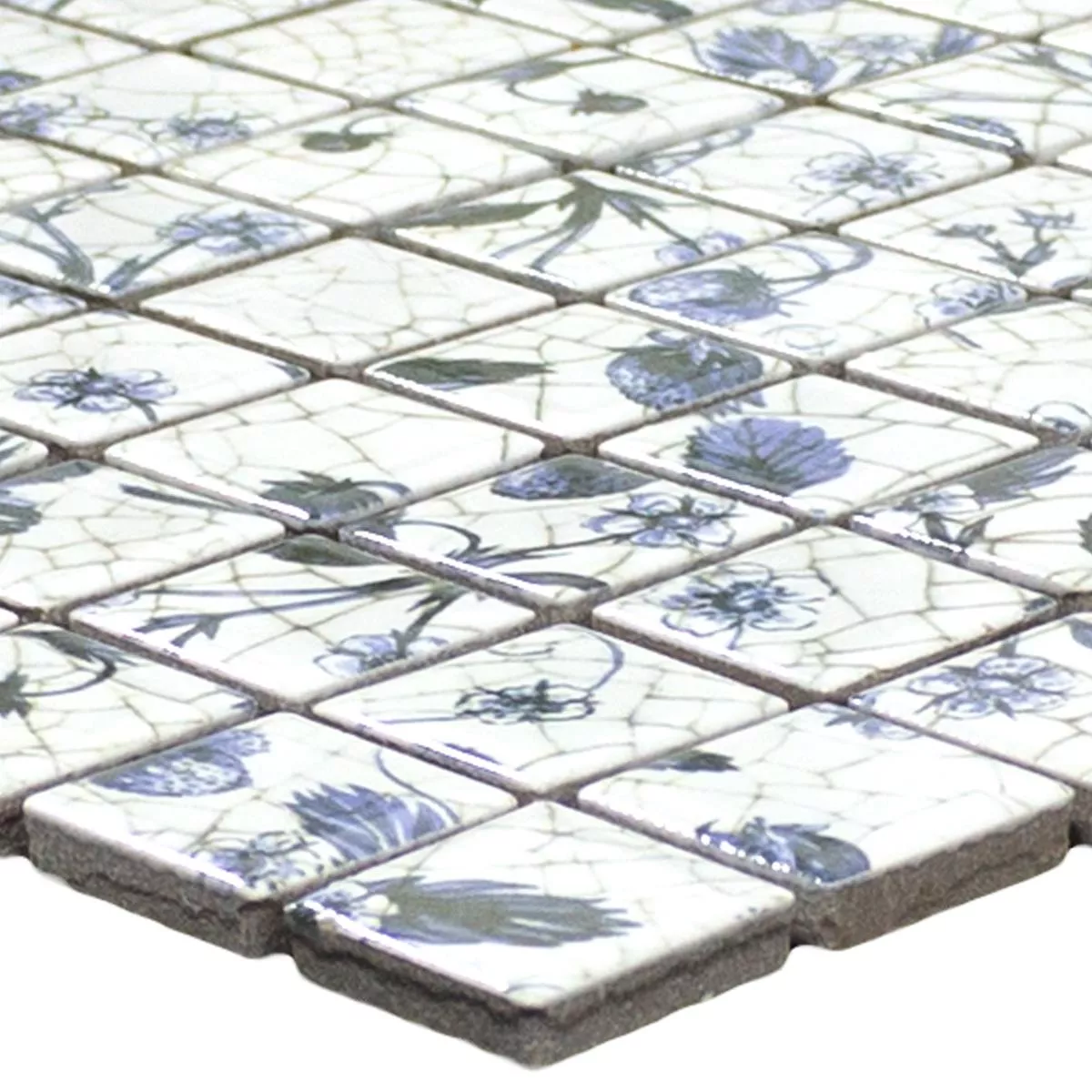 Cerâmica Azulejo Mosaico Isabella Branco Azul