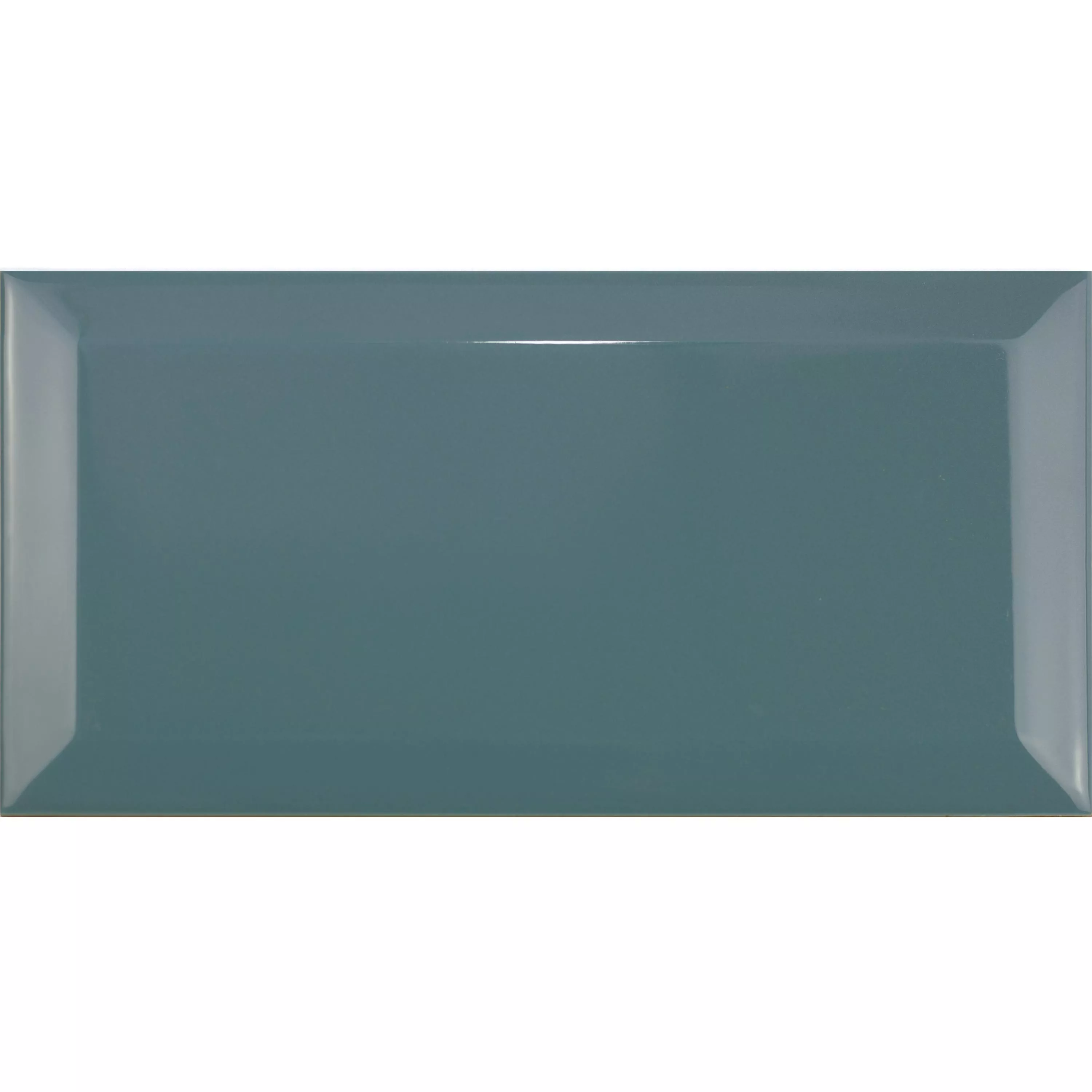 Metro Azulejos Brussel Faceta 10x20x0,7cm Teal