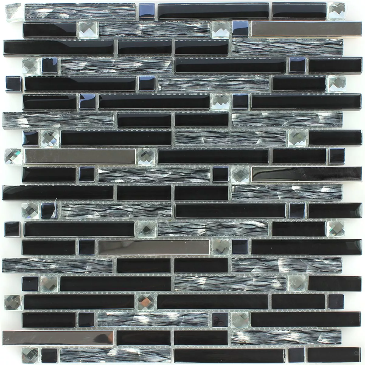 Padrão de Azulejo Mosaico Aço Inoxidável Metal Telha Malaya Preto Composto