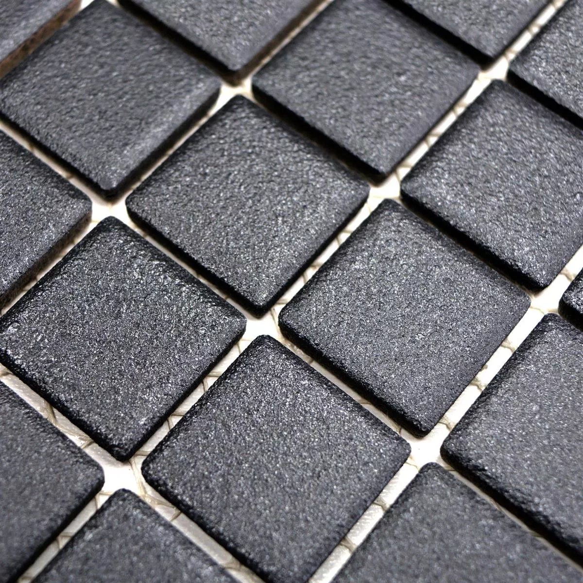 Padrão de Cerâmica Azulejo Mosaico Pilamaya Preto Anti-Derrapante R10 Q25