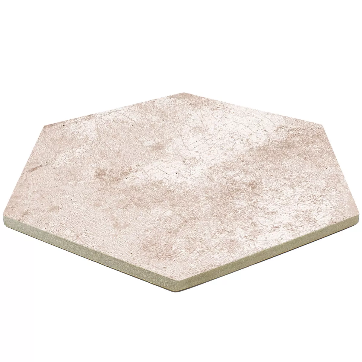 Grés Porcelânico Azulejos Honiara Hexágono Ladrilho De Base Taupe 22,5x25,9cm