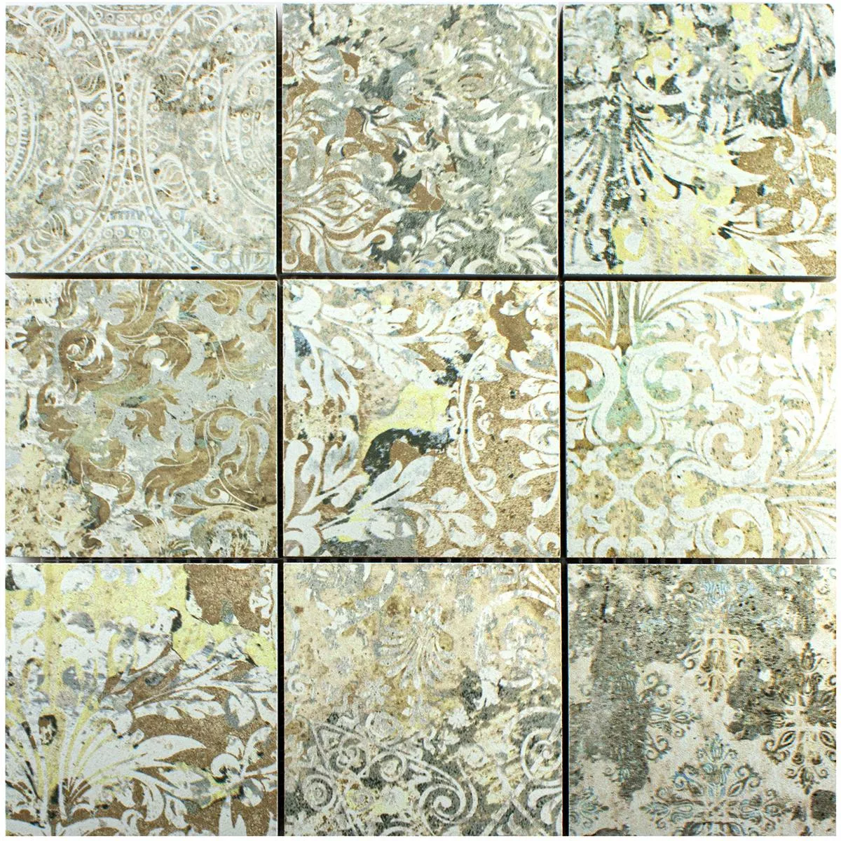 Mosaico Cerâmico Azulejos Bellona Efeito Brilhantemente Colorido 95x95mm