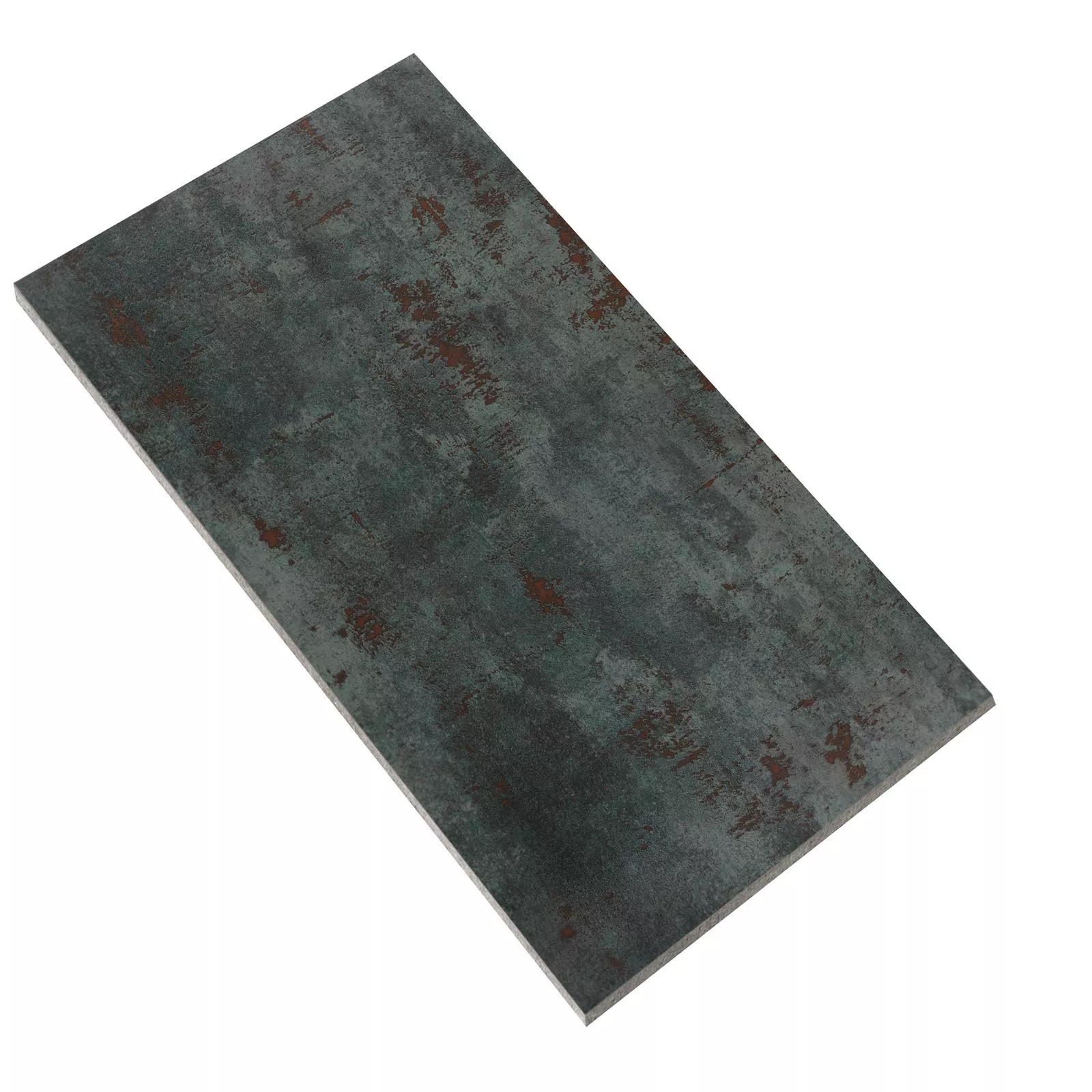 Padrão Ladrilhos Phantom Aparência de Metal Parcialmente Polido Sea Green 30x60cm