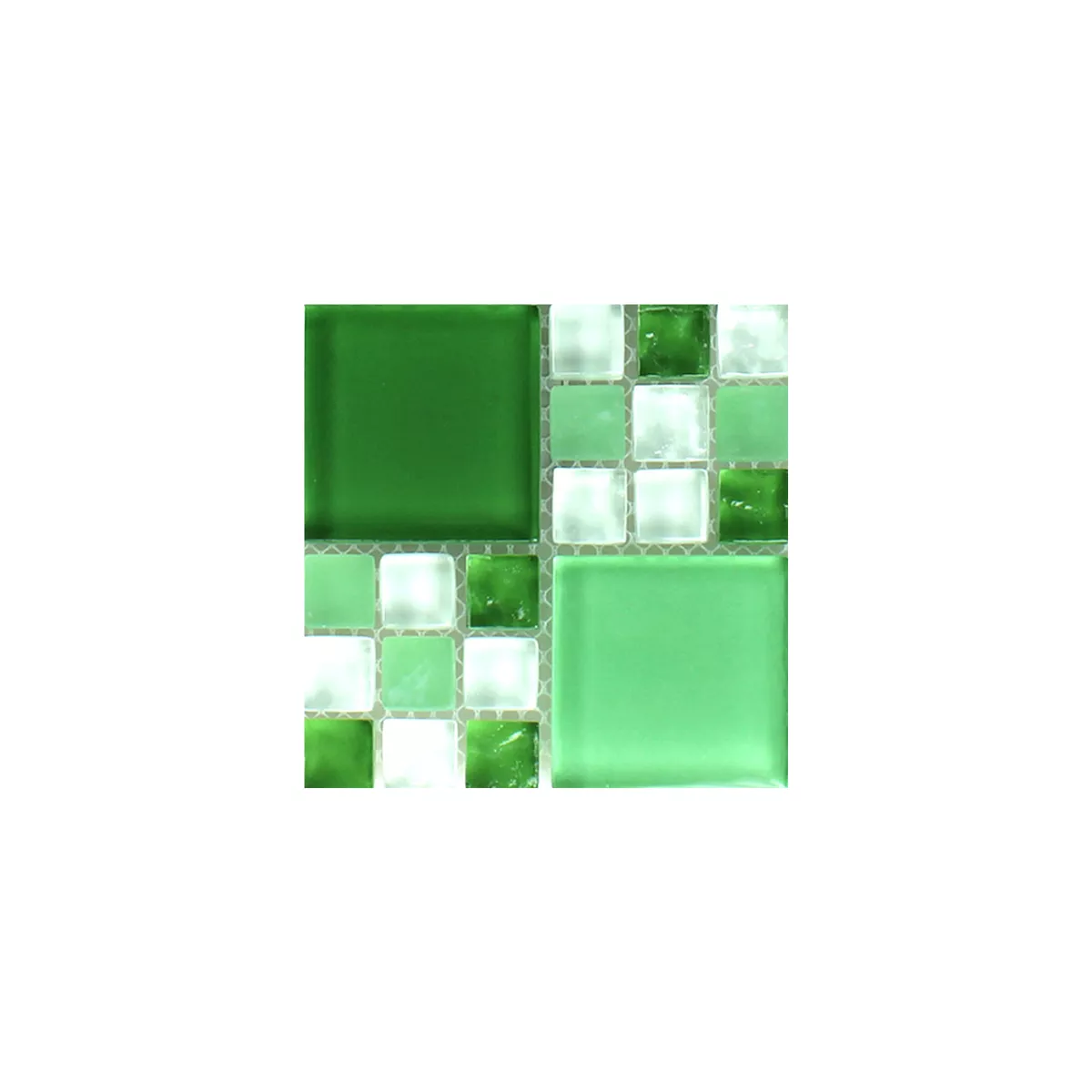 Padrão de Azulejo Mosaico Vidro Cristal Verde Mix