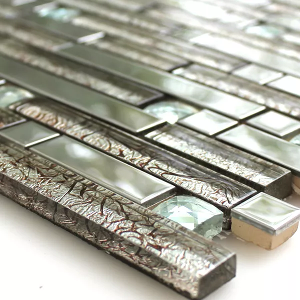 Padrão de Azulejo Mosaico Vidro Aço Inoxidável Diamante Corte