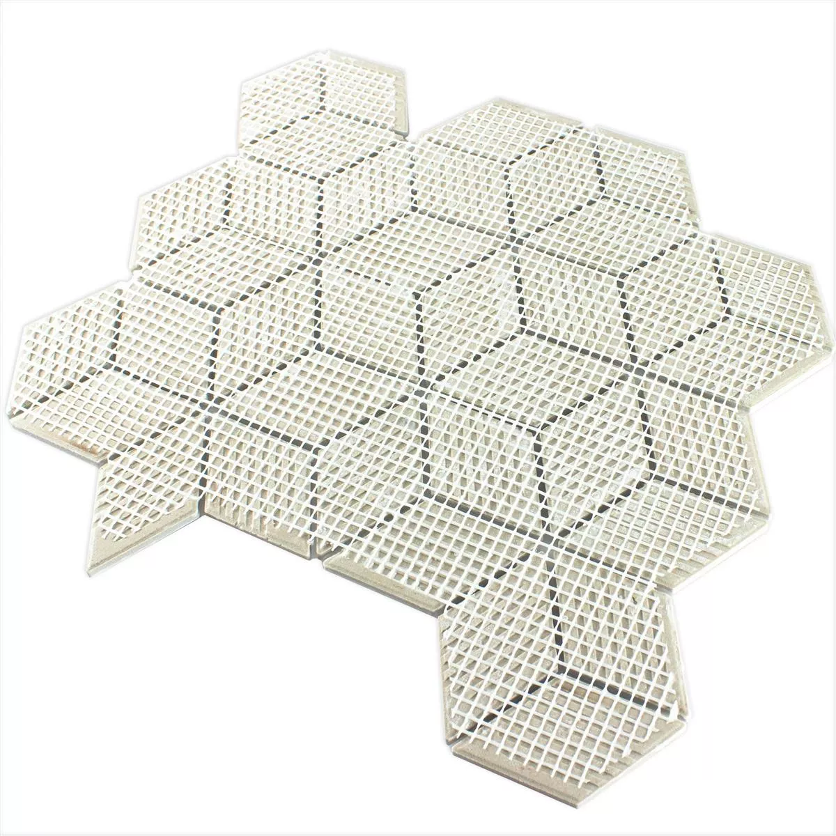 Cerâmica Azulejo Mosaico Cavalier 3D Dados Fosco Branco