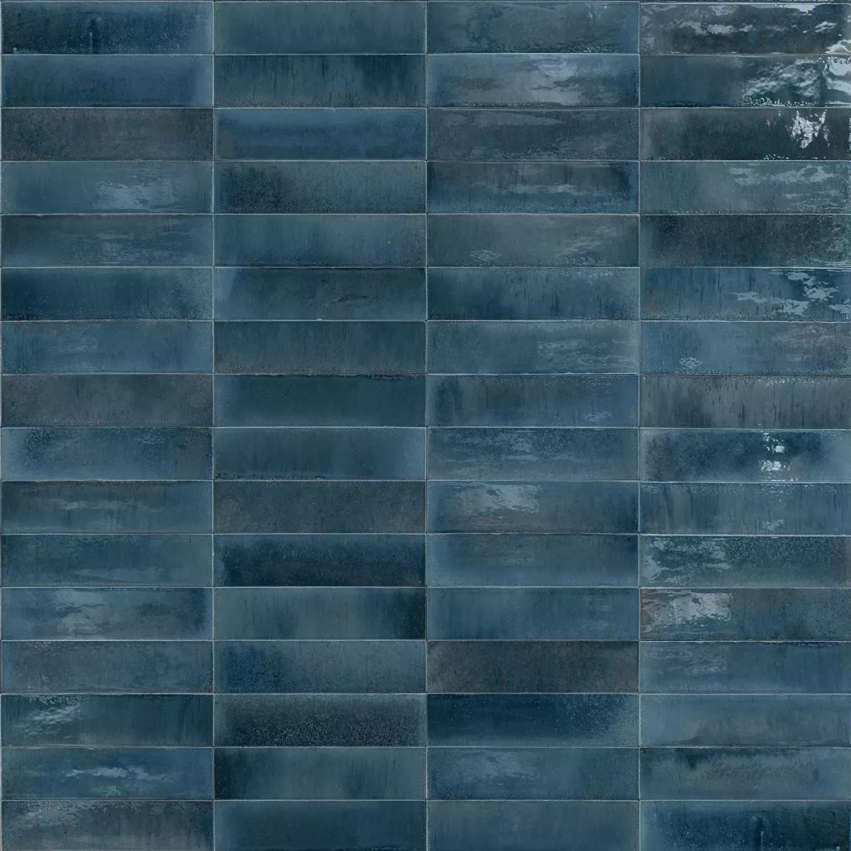 Padrão de Azulejos Laguna Brilhante Ondulado Azul 6x24cm