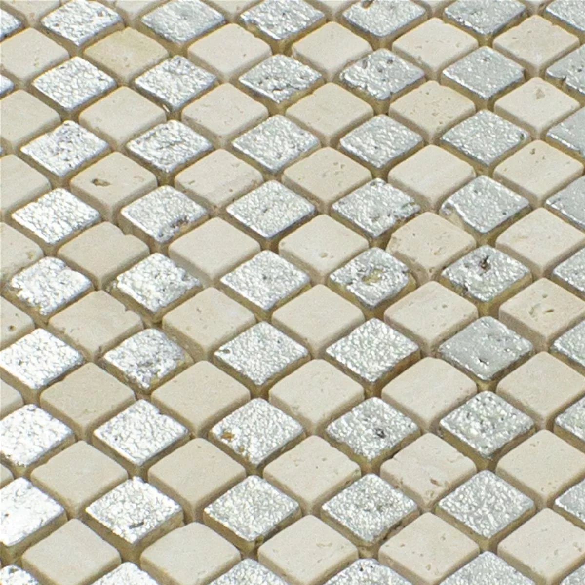 Padrão de Mármore Mosaico De Pedra Natural Azulejos Antika Mix Prata Creme