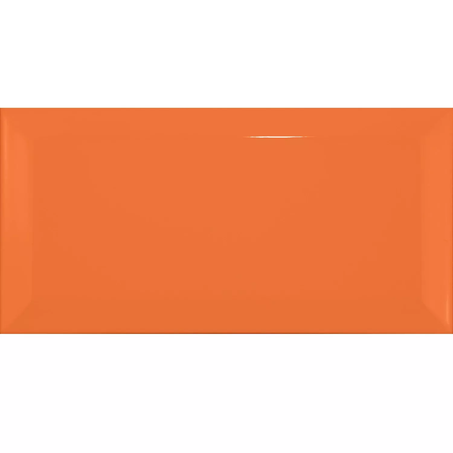 Ladrilho do metrô Laranja Brilhante 7,5x15 cm Faceta Pitcox Naranja