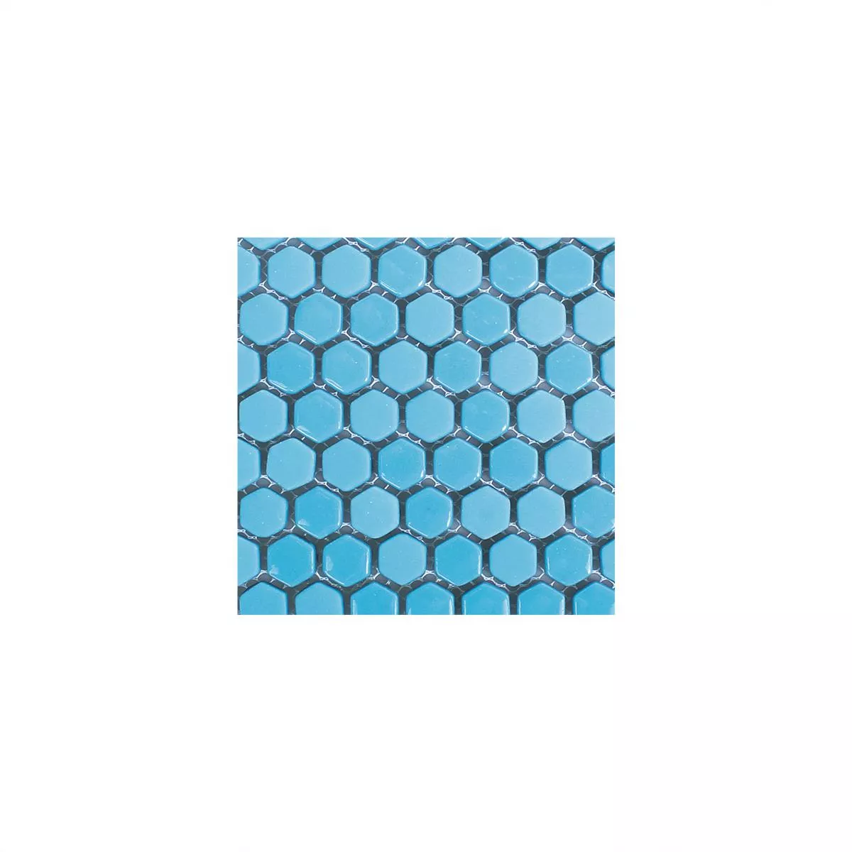 Padrão de Mosaico De Vidro Azulejos Brockway Hexágono Eco Azul