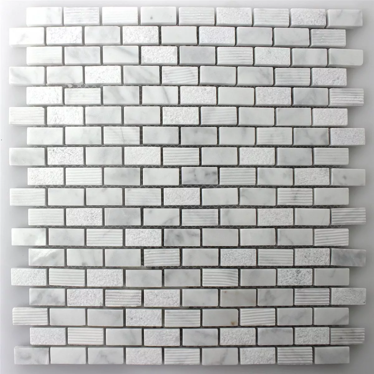 Padrão de Azulejo Mosaico Pedra Natural Carrara Branco