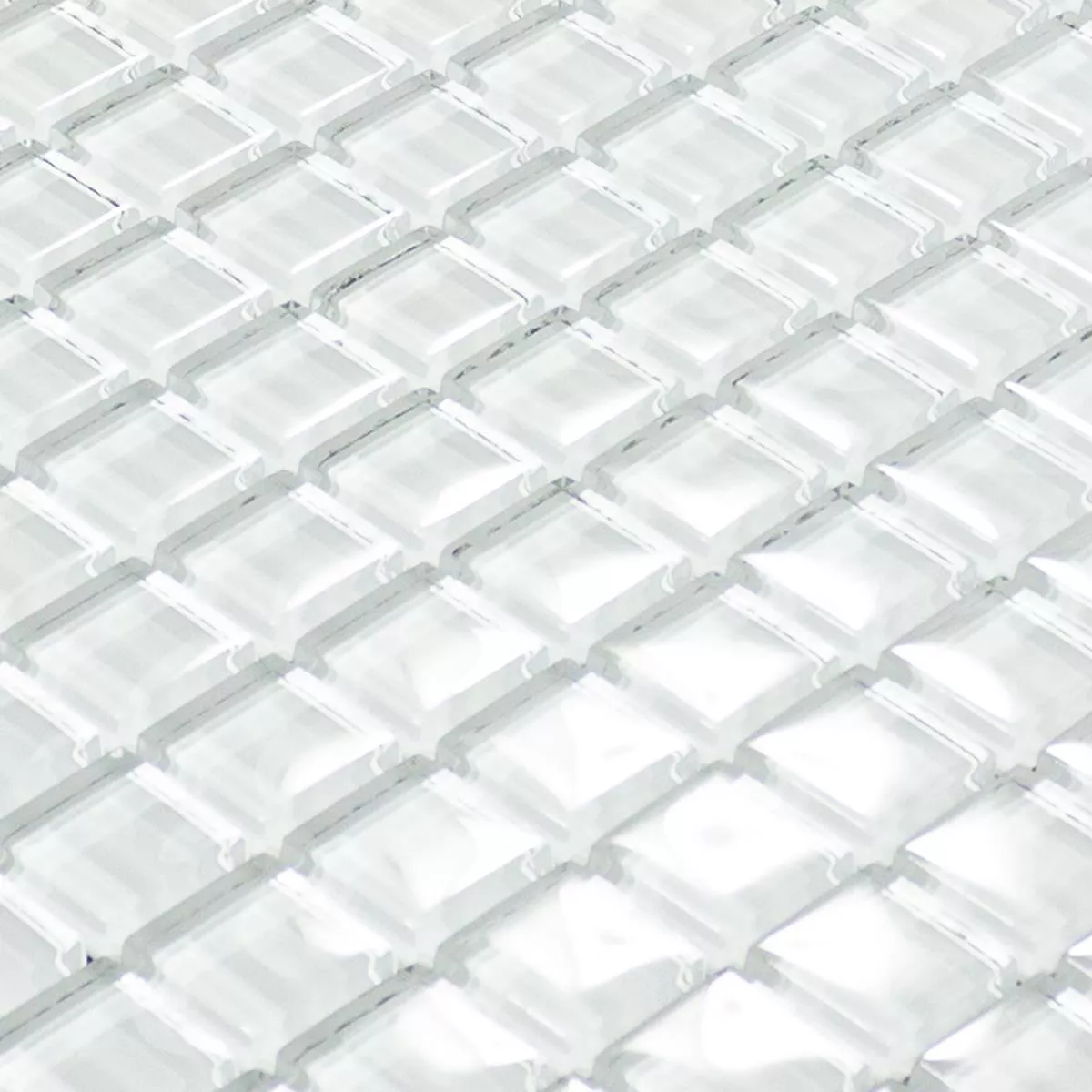 Mosaico De Vidro Azulejos Snow Cristal Branco