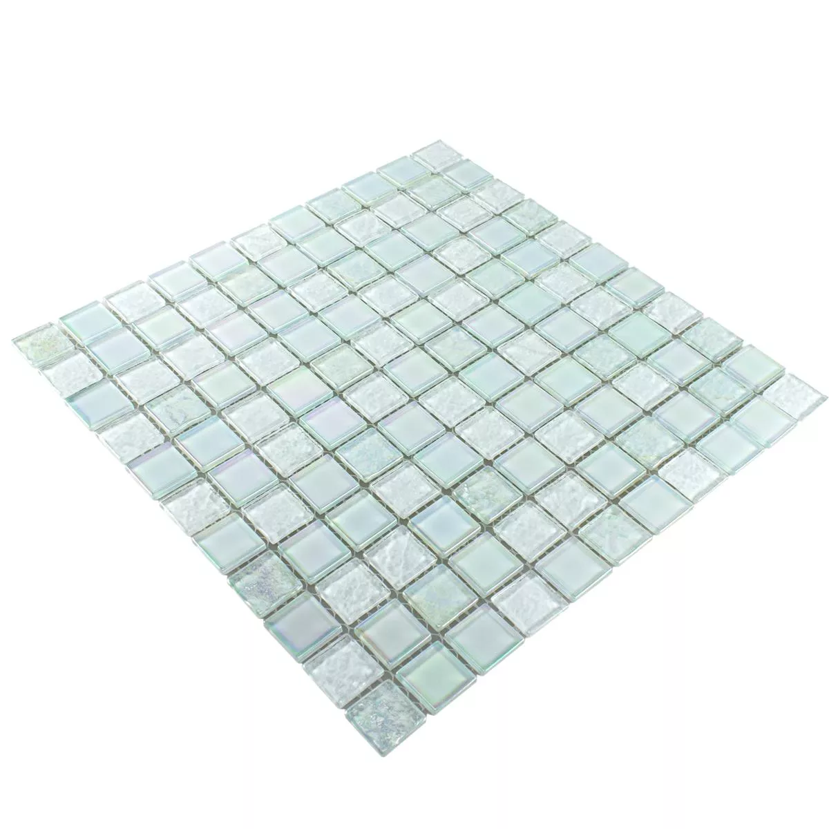 Mosaico De Vidro Azulejos Efeito Madrepérola Manor Branco
