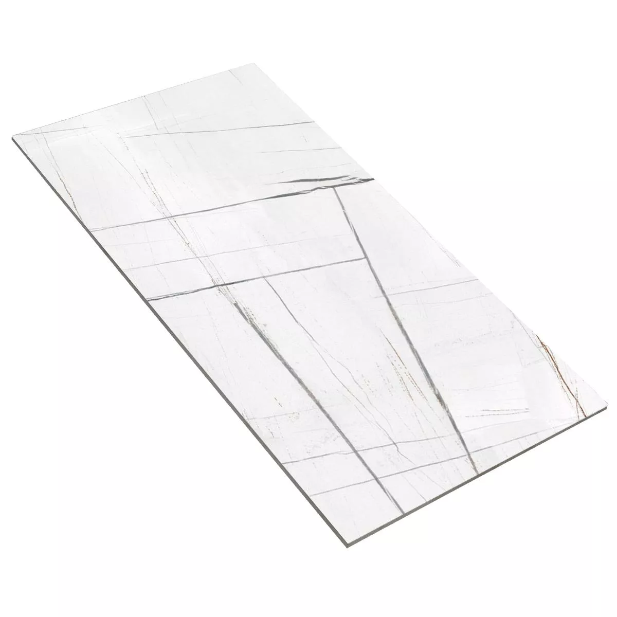 Ladrilhos Piemont Aparência de Mármore Branco Polido Brilhante 60x120cm