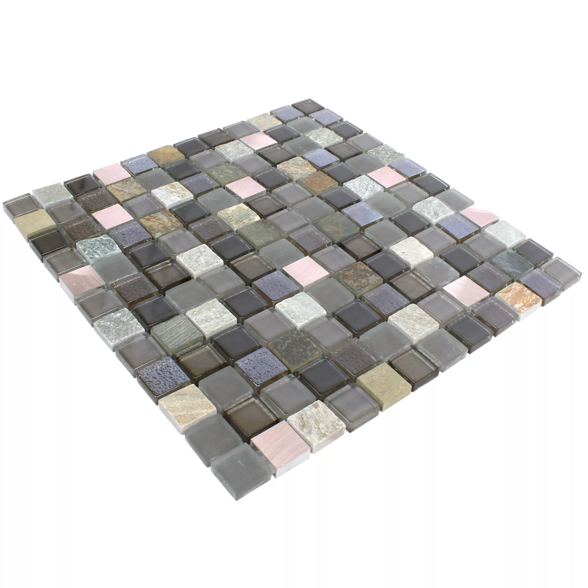 Padrão de Vidro Pedra Natural Metal Azulejo Mosaico Riksha