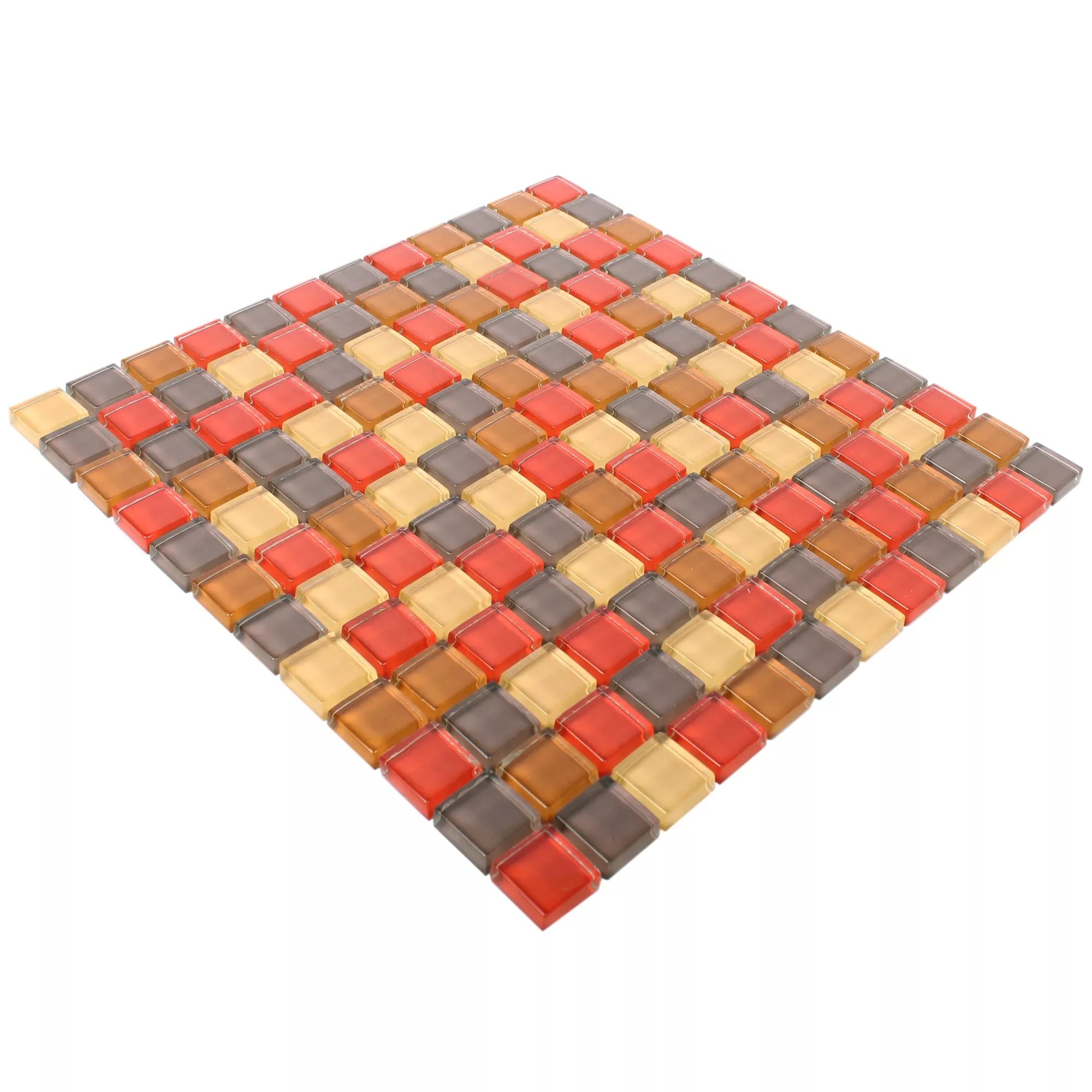 Mosaico De Vidro Azulejos 23x23x8mm Vermelho Mix