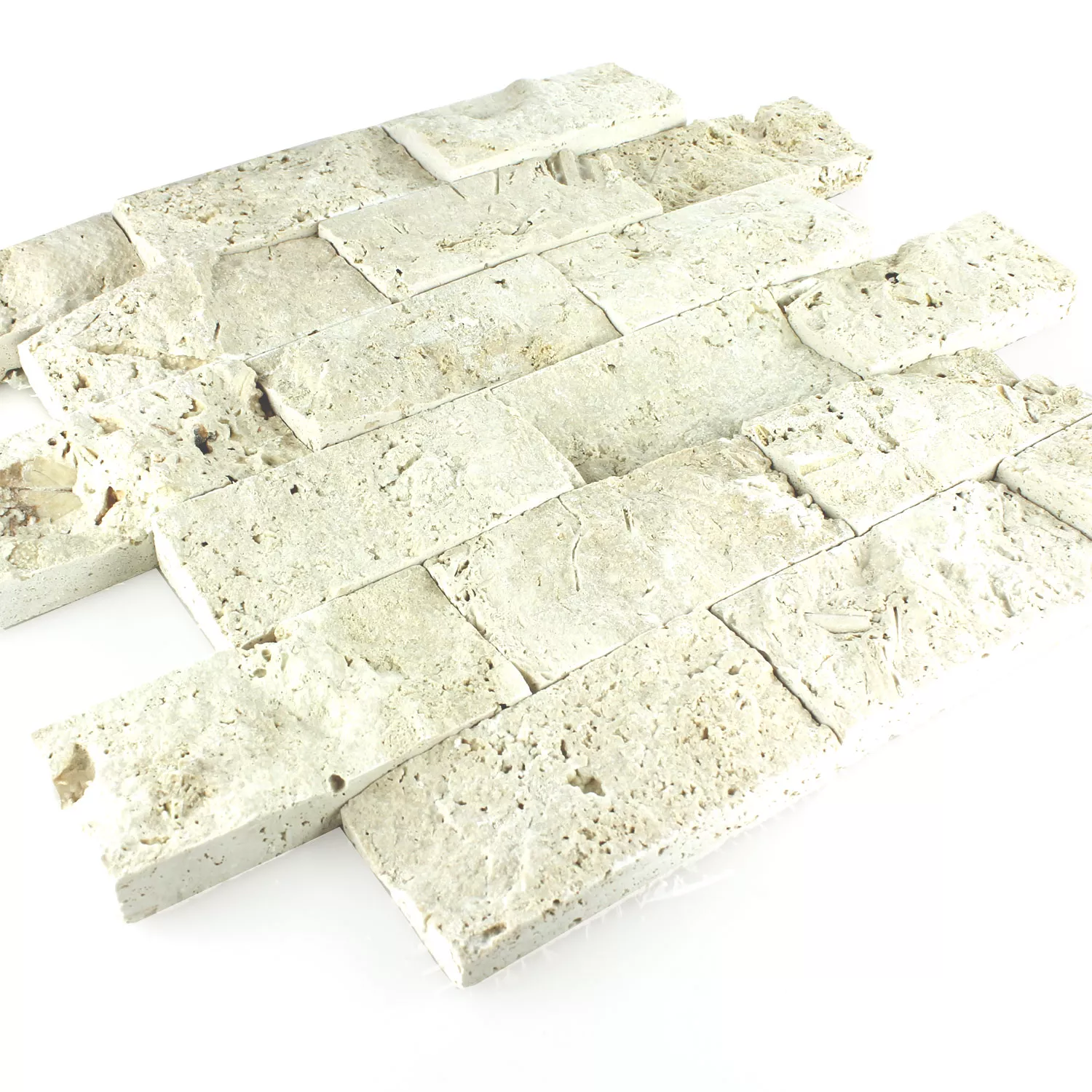 Azulejo Mosaico Pedra Natural 3D Sumba Chiaro Brick