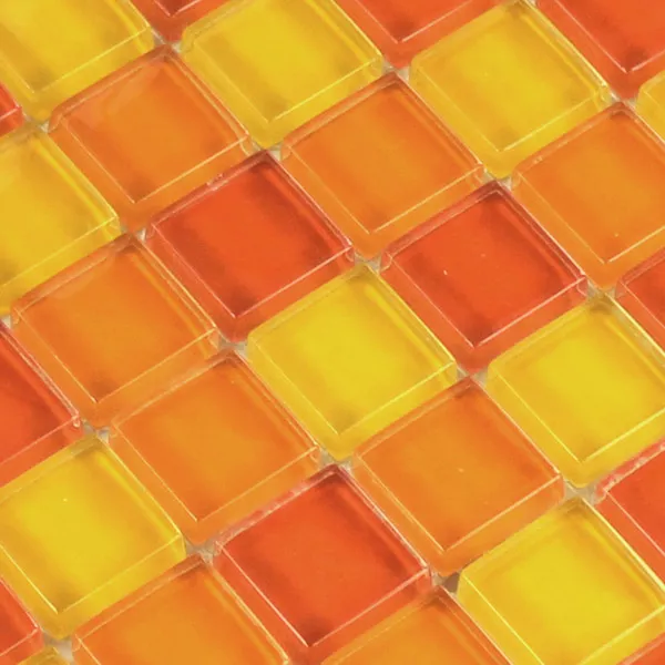 Padrão de Mosaico De Vidro Azulejos Amarelo Laranja Vermelho 