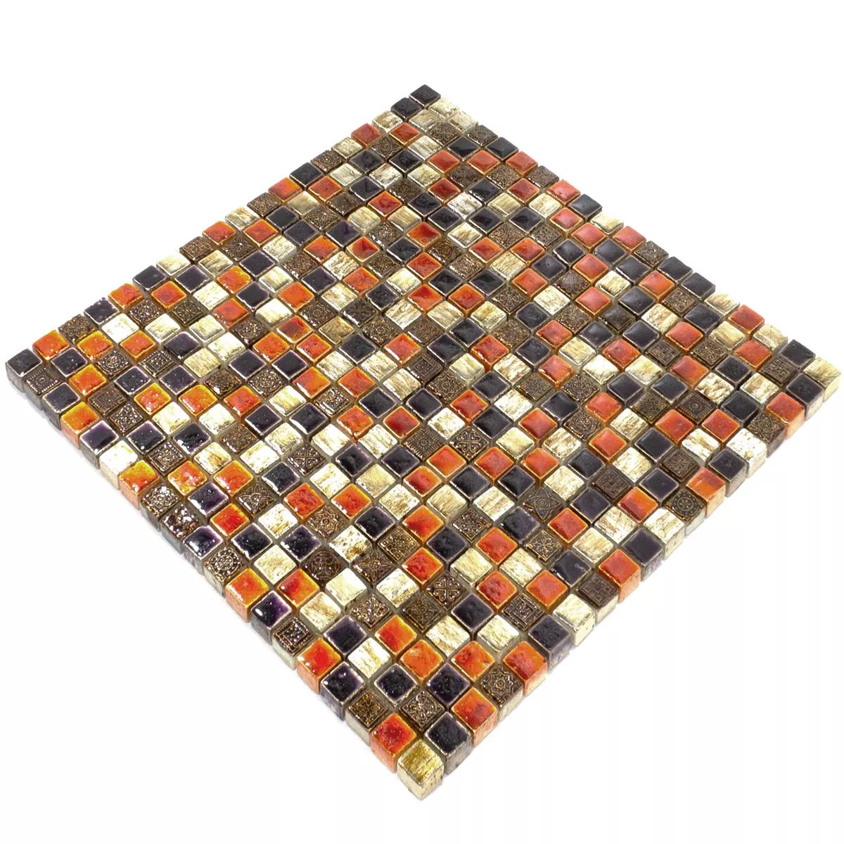 Pedra Natural Azulejo Mosaico Toskana Vermelho Cobre Mix
