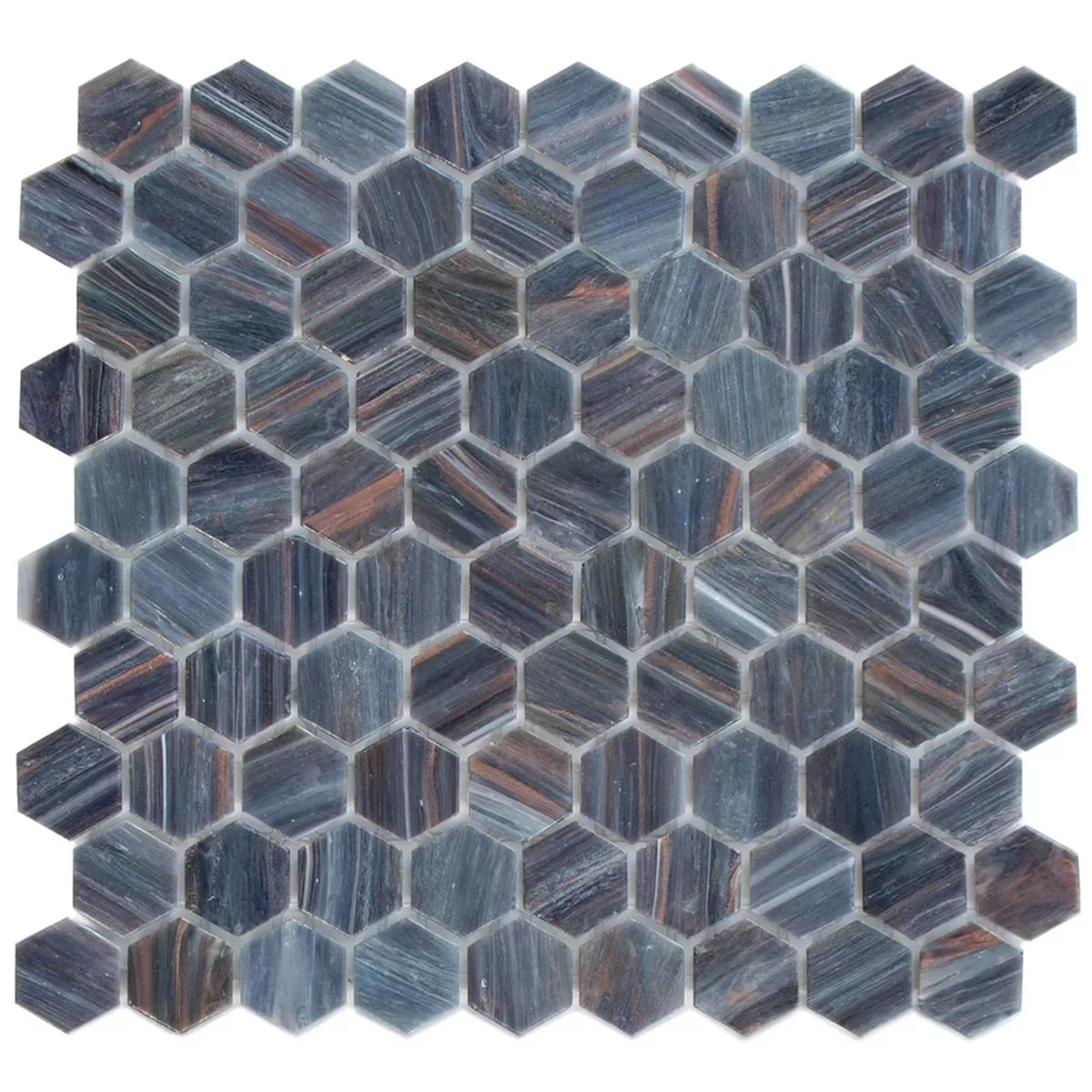 Mosaico De Vidro Azulejos Trend-Vi Hexagonal 218 Azul