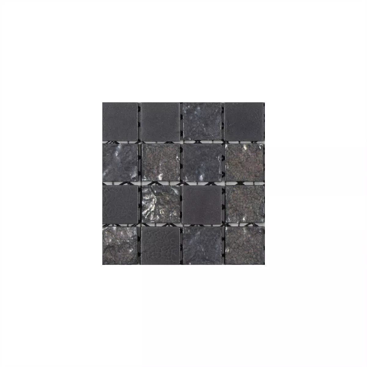 Padrão de Mosaico Cerâmico Azulejos Veronica D Preto Fosco