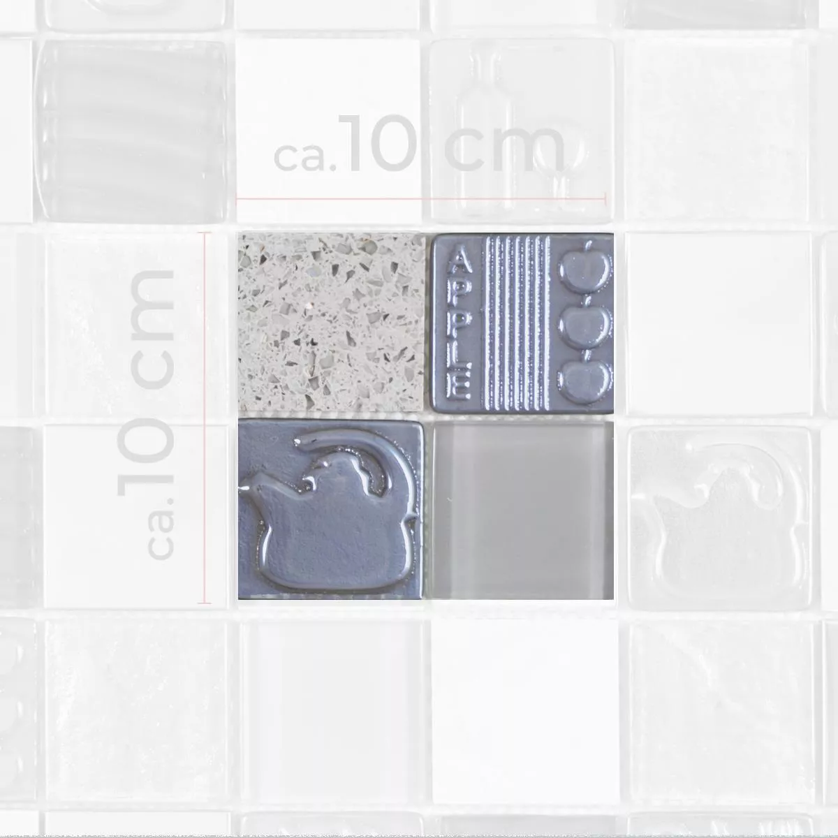 Padrão de Vidro Aço Inoxidável Pedra Natural Azulejo Mosaico Emporia Cinza Prata