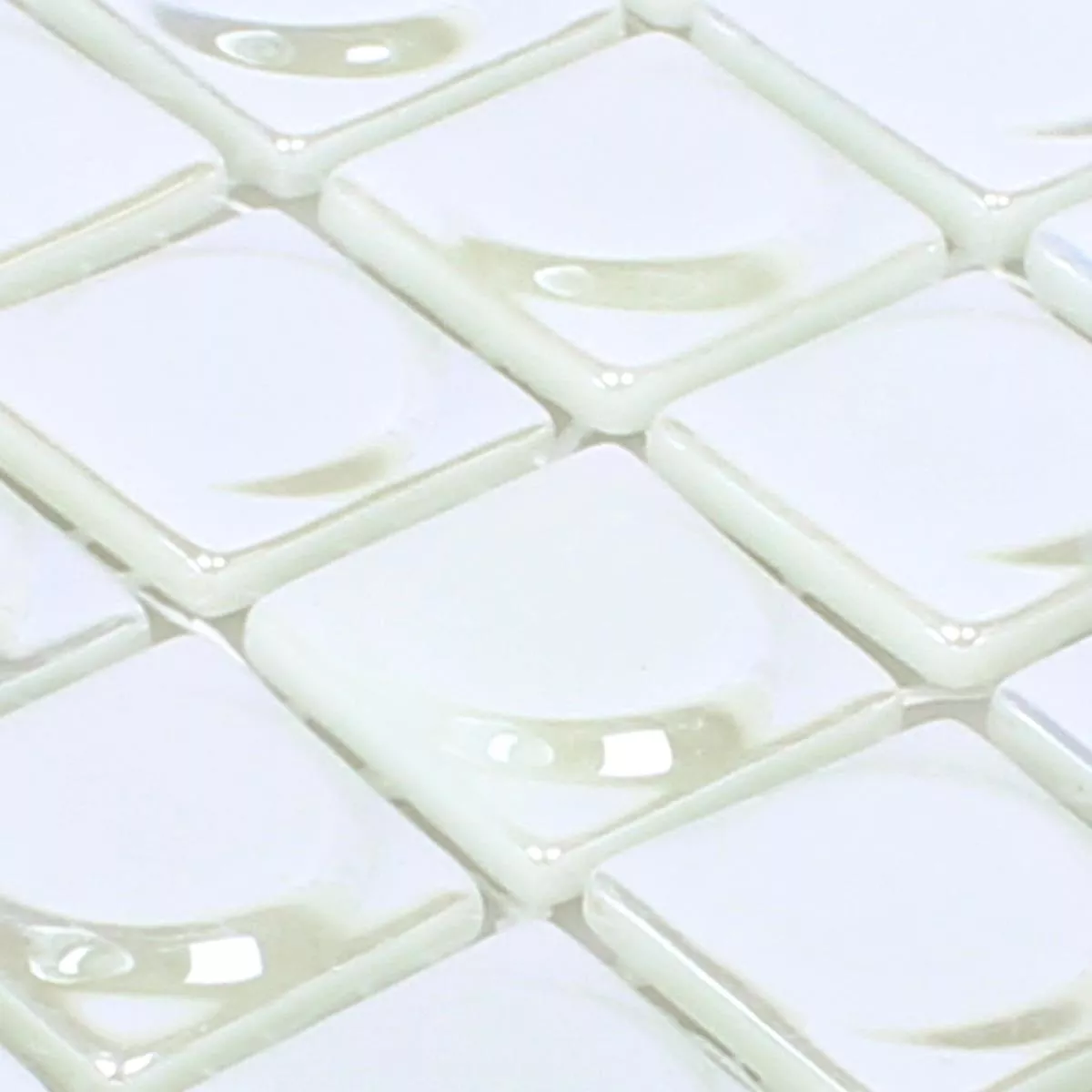 Padrão de Mosaico De Vidro Azulejos Accra Branco 3D Em Volta