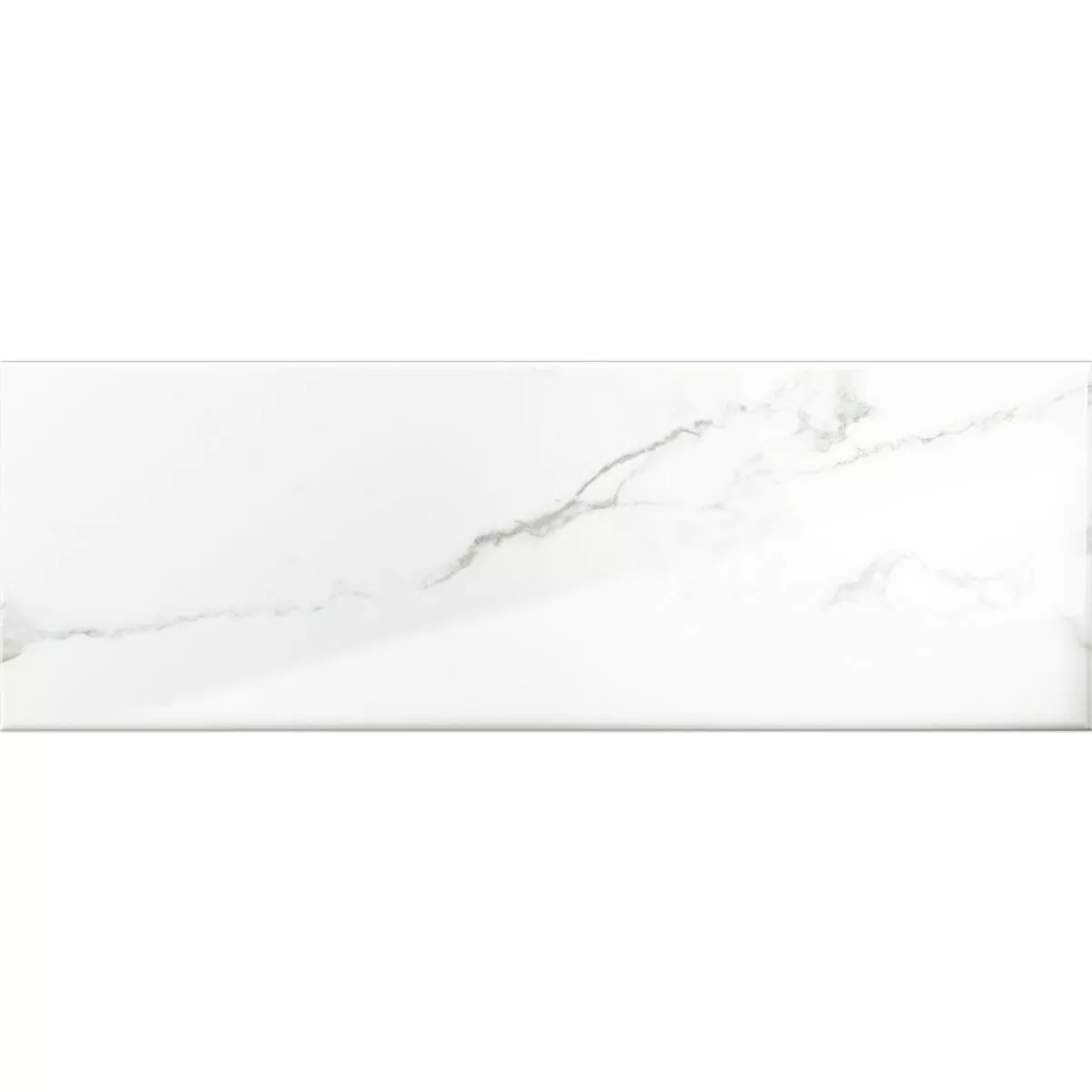 Metro Azulejos Girona Aparência de Mármore Branco Brilhante 10x30cm Metro Azulejos Girona Aparência de Mármore Branco Brilhante 10x30cm
