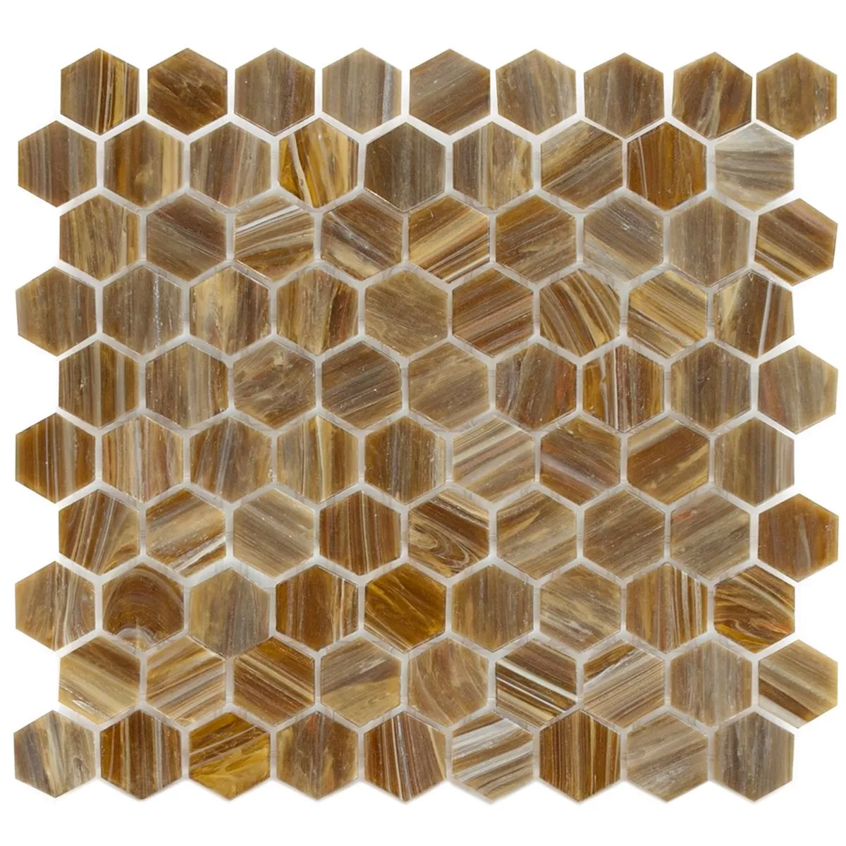 Mosaico De Vidro Azulejos Trend-Vi Hexagonal 282 Bronze Marrom