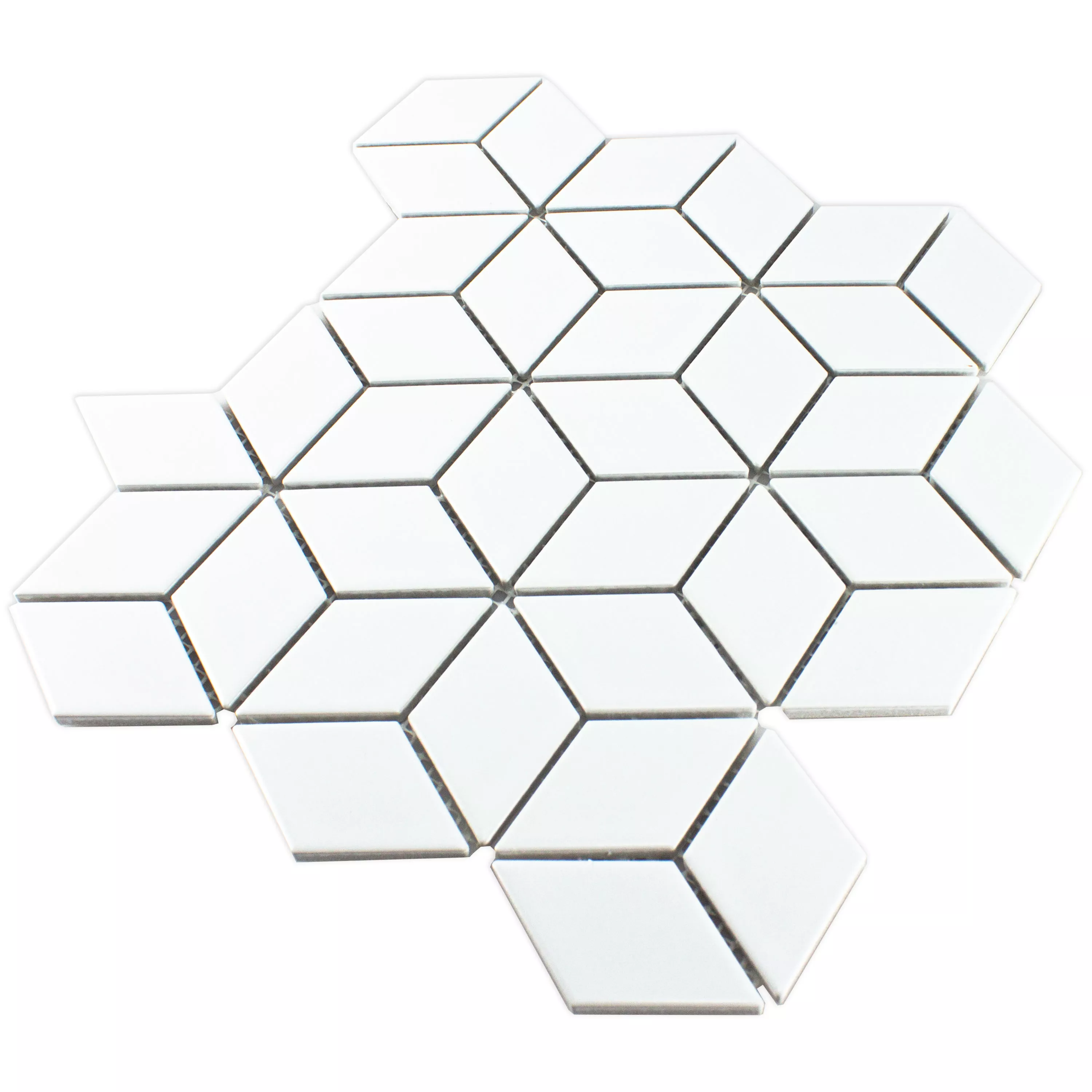 Cerâmica Azulejo Mosaico Cavalier 3D Dados Fosco Branco