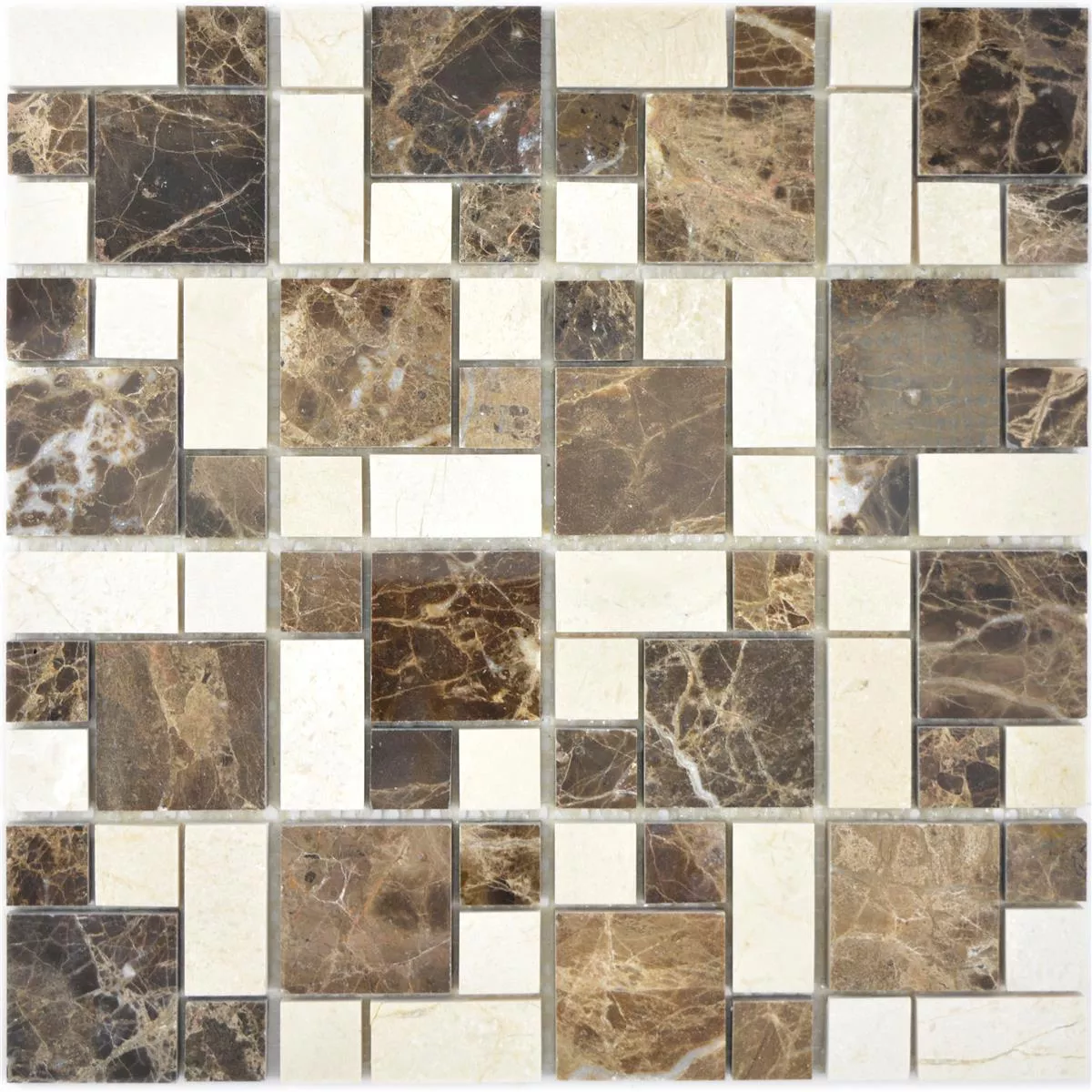 Mármore Mosaico De Pedra Natural Azulejos Cordoba Emprador Dark Bege