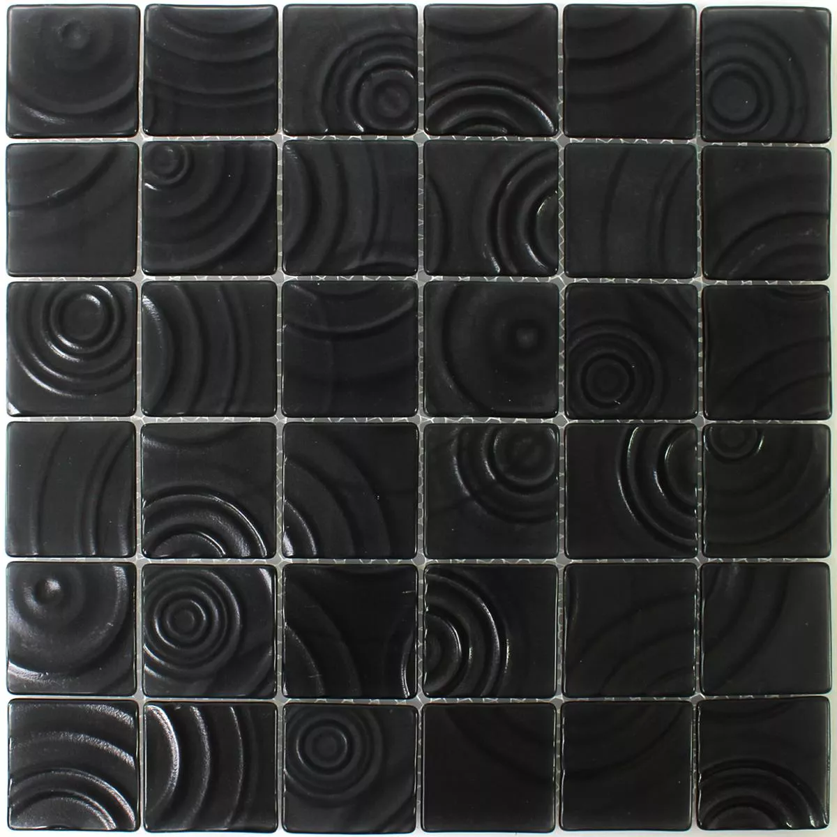 Mosaico De Vidro Azulejos Pião Efeito Preto