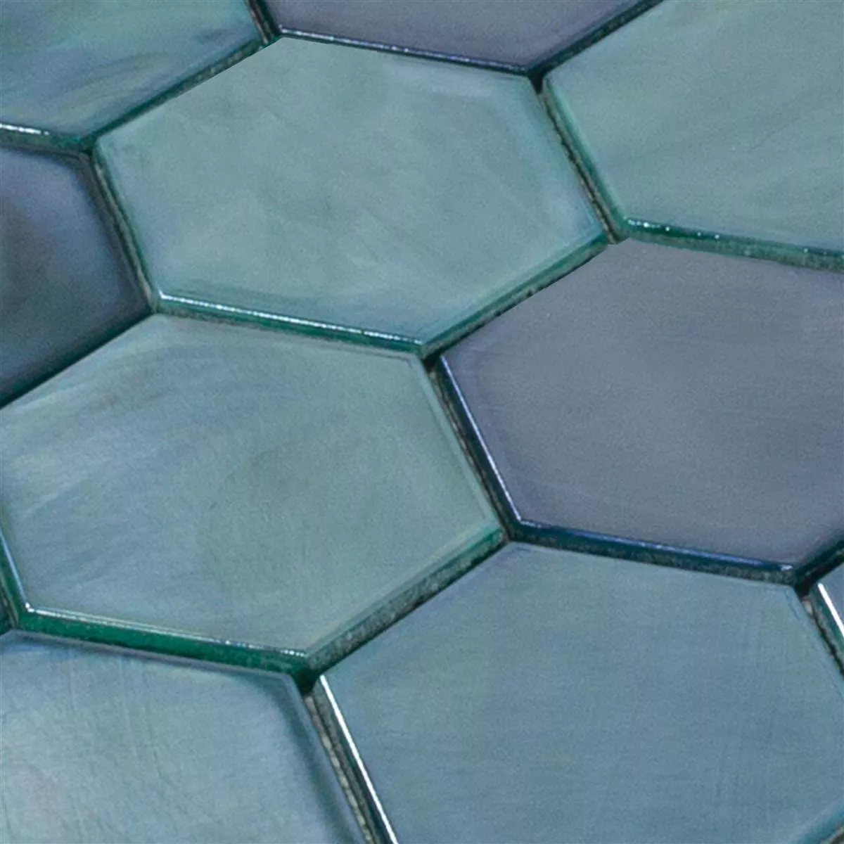 Padrão de Mosaico De Vidro Azulejos Andalucia Hexágono Verde Mar