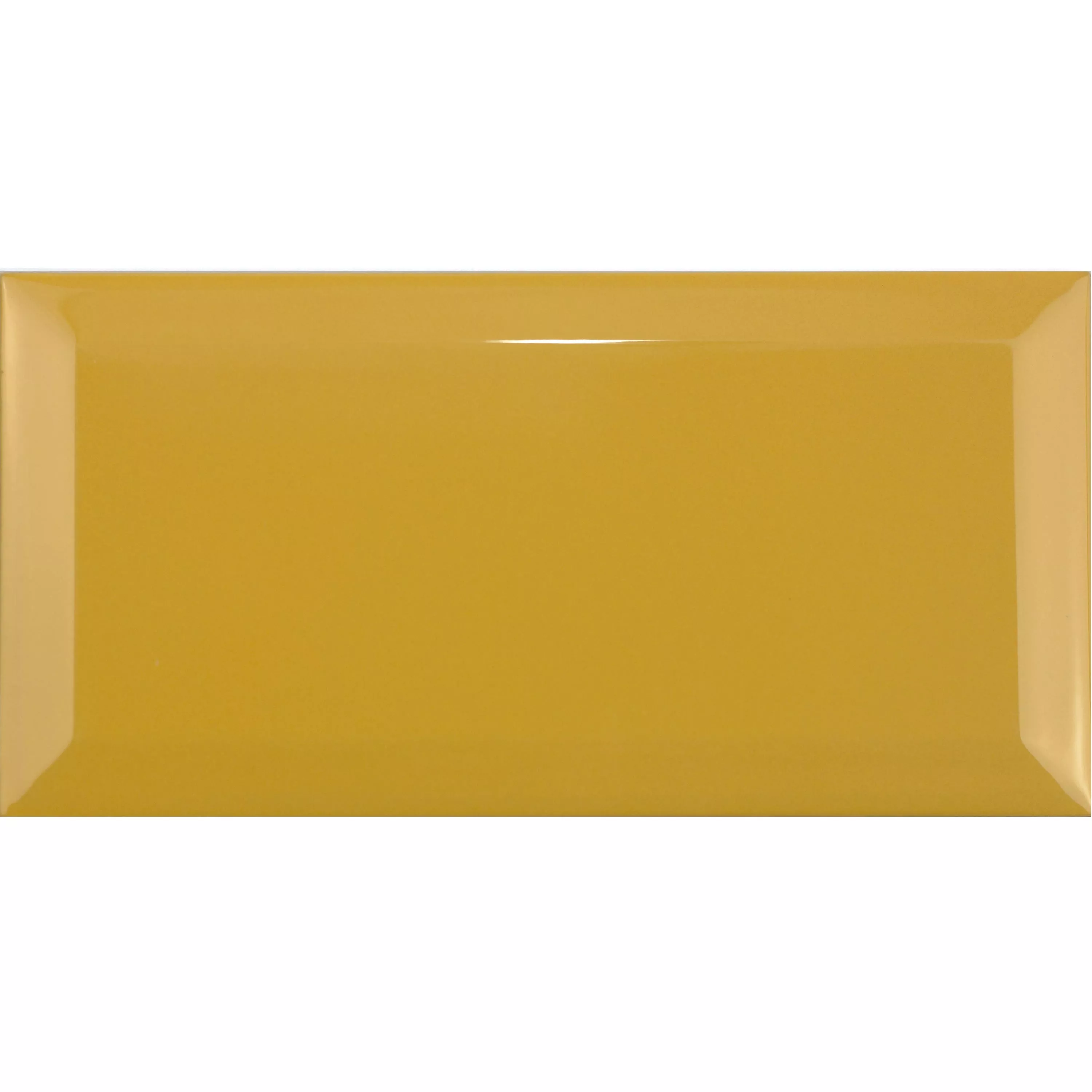 Metro Azulejos Brussel Faceta 10x20x0,7cm Amarillo Yema