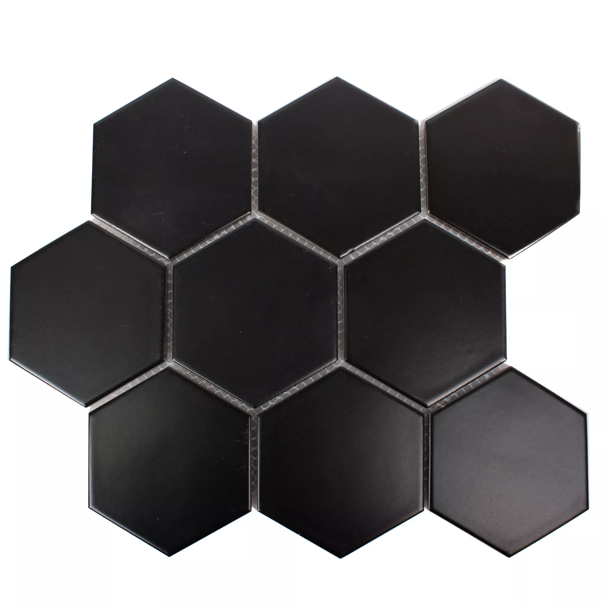 Cerâmica Azulejo Mosaico Hexágono Salamanca Preto Fosco H95