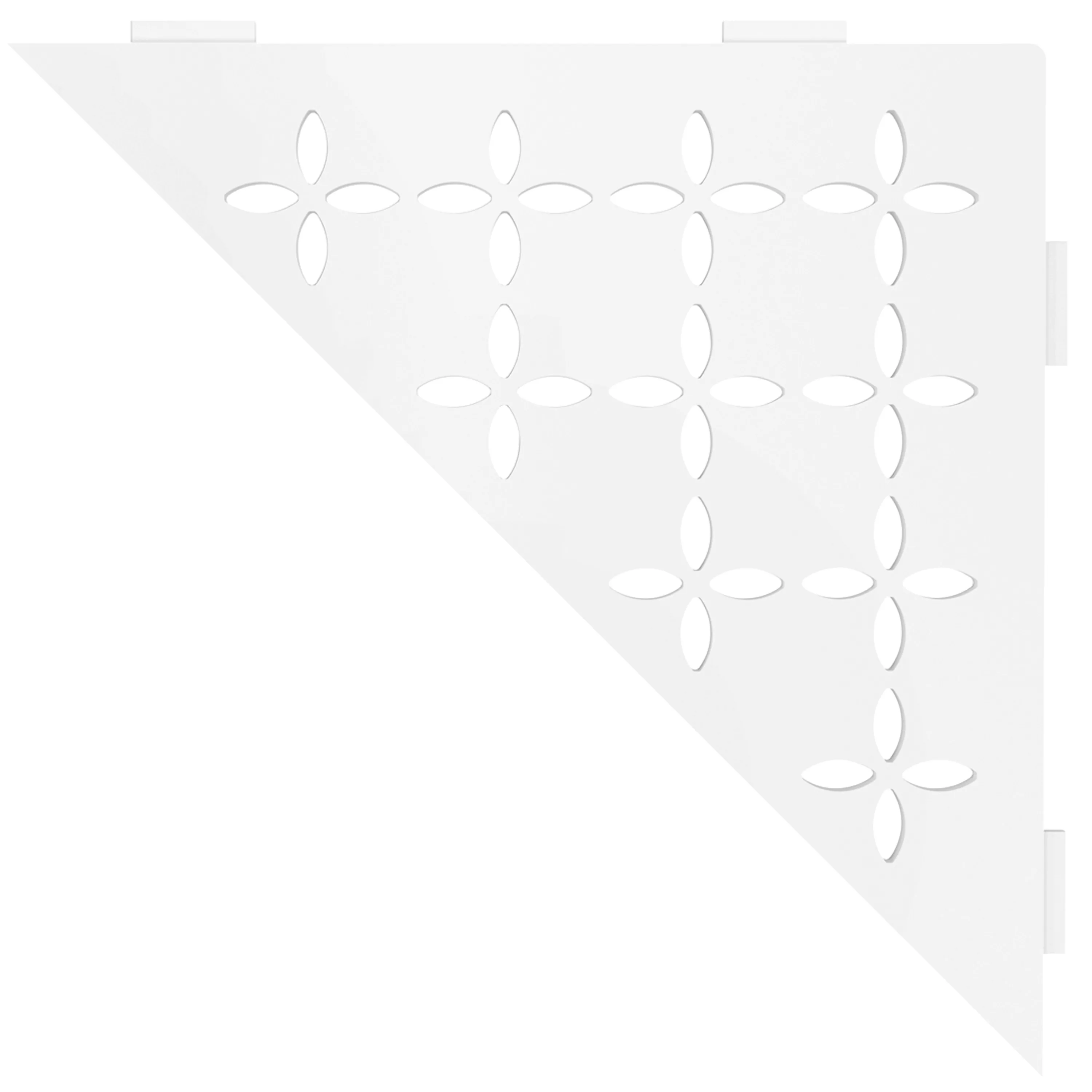 Prateleira de parede prateleira de chuveiro Schlüter triângulo 21x21cm floral branco