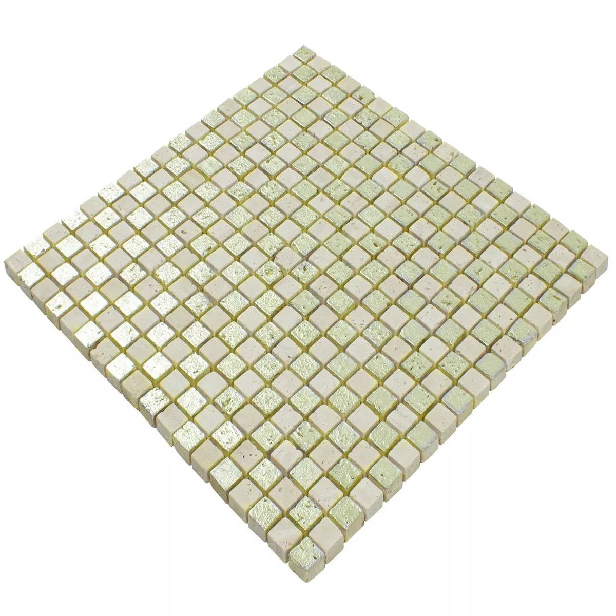 Padrão de Mármore Mosaico De Pedra Natural Azulejos Antika Mix Ouro Creme