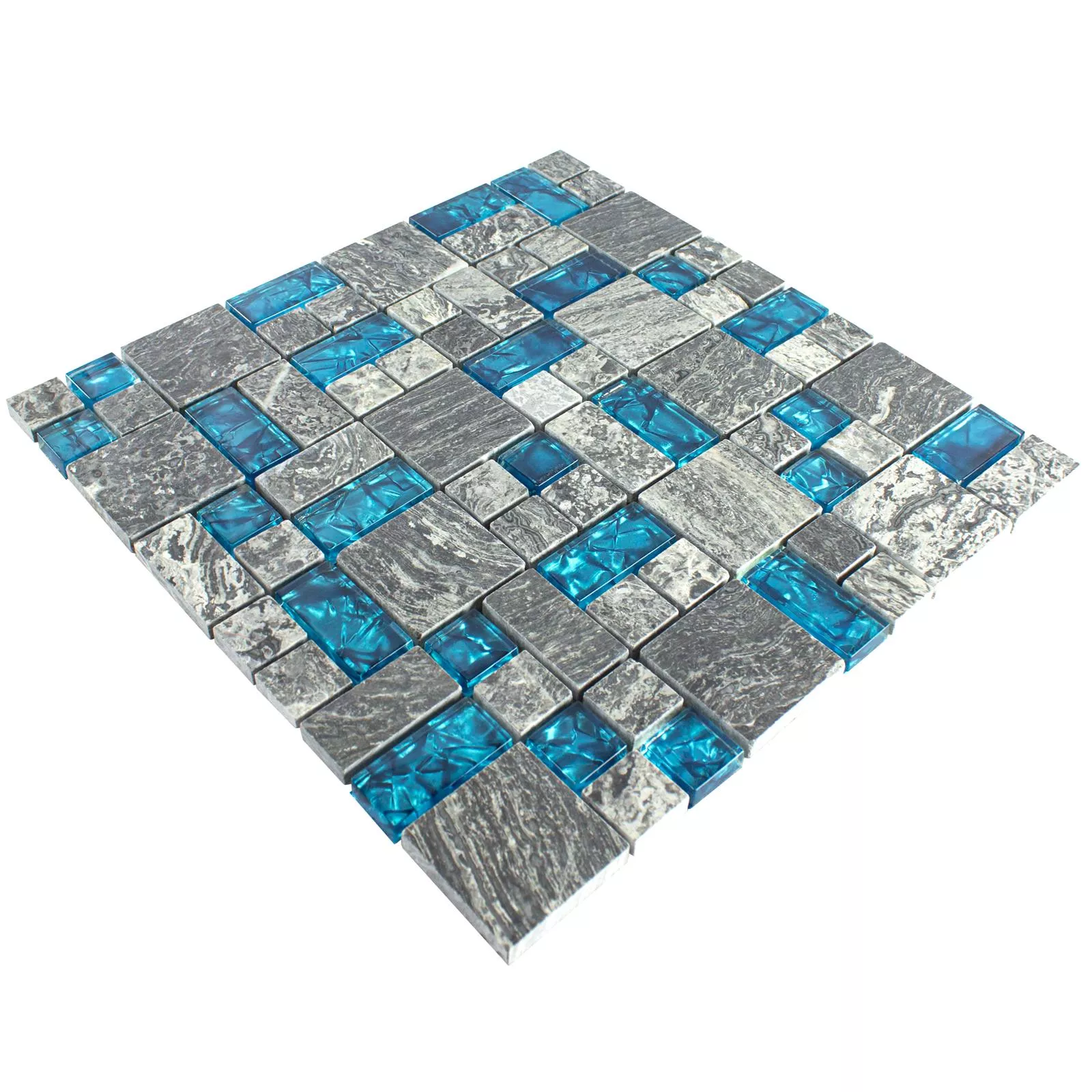 Mosaico De Vidro Ladrilhos De Pedra Natural Manavgat Cinza Azul 2 Mix