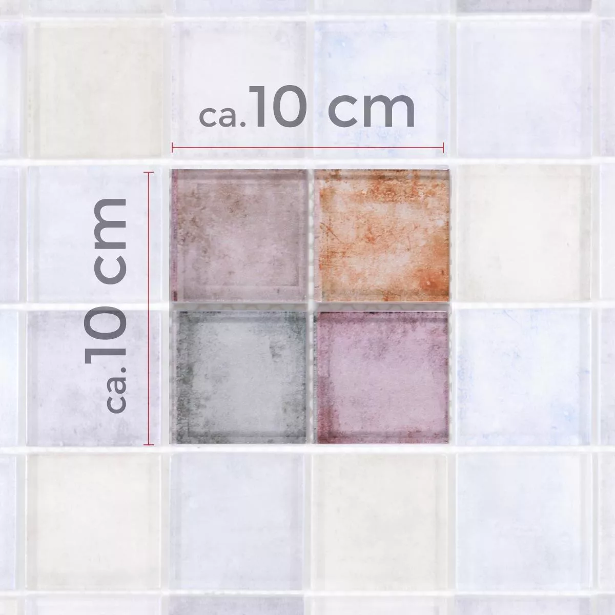 Padrão de Mosaico De Vidro Azulejos Clementine Multicolorido