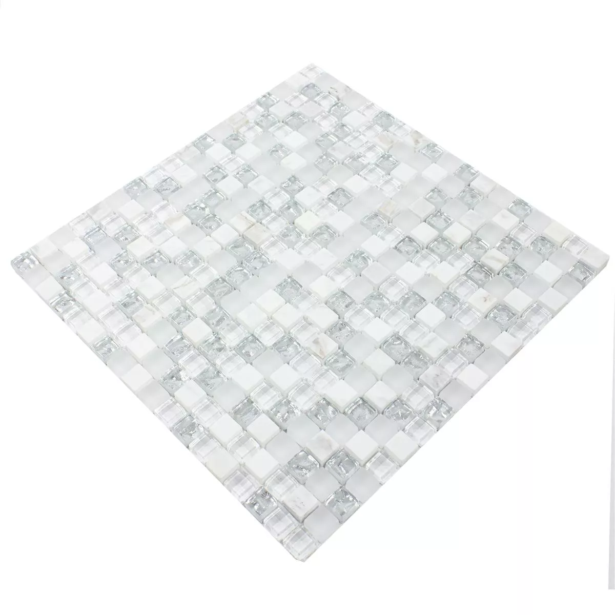 Padrão de Mosaico De Vidro Azulejos Lexington Vidro Mistura de Materiais Branco